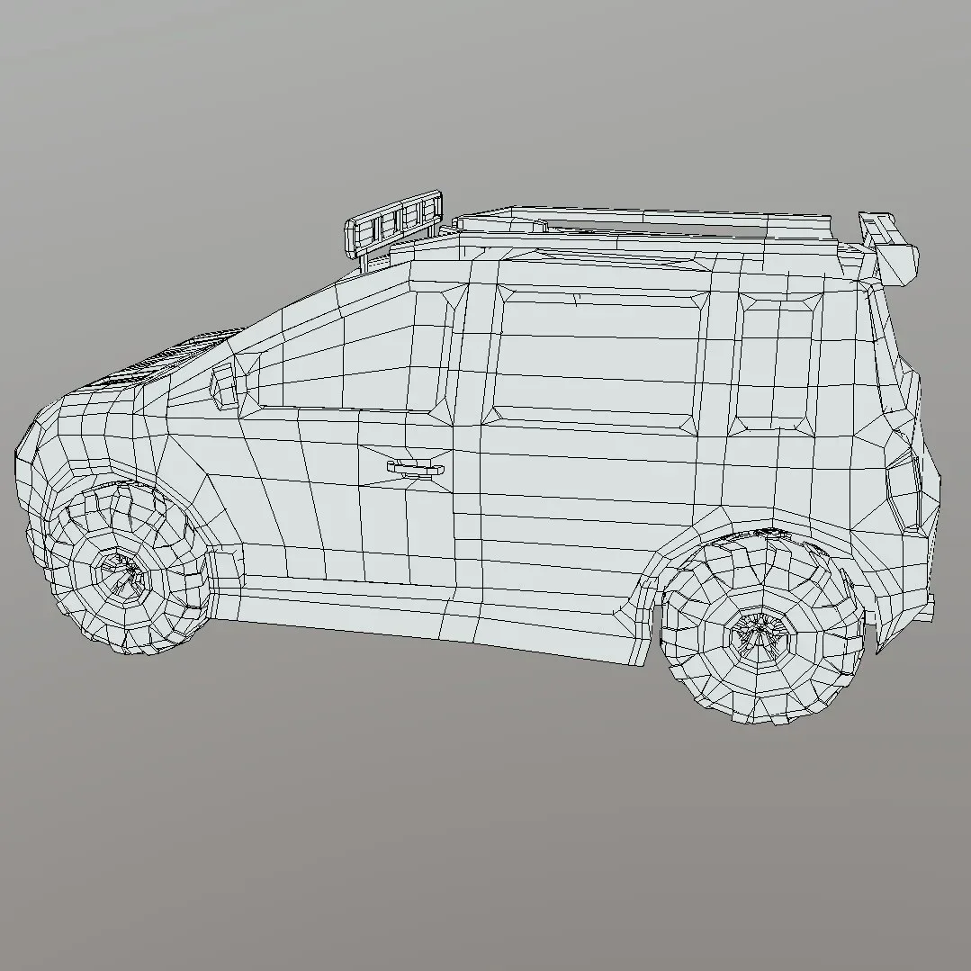 Low Poly Post Apocalypse Simple Sport Car