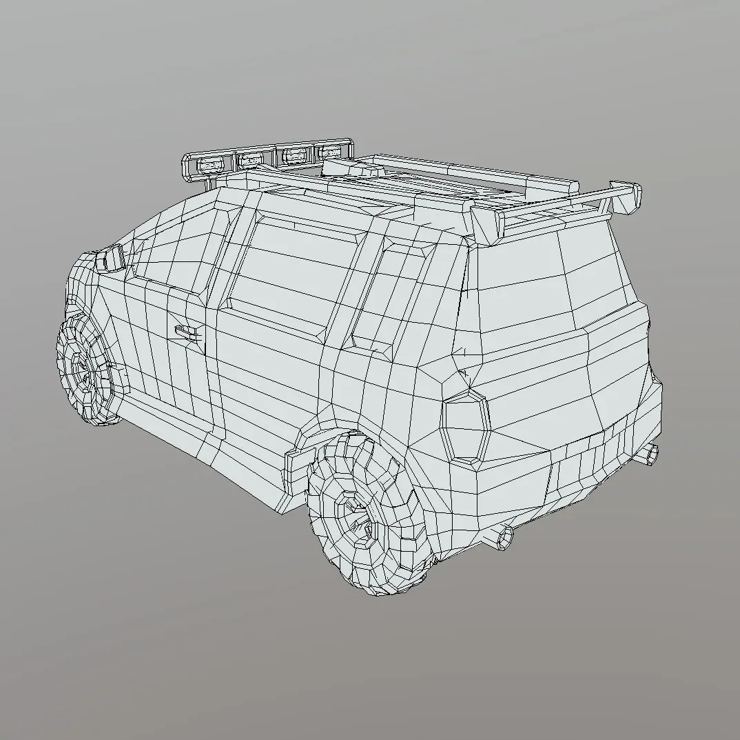 Low Poly Post Apocalypse Simple Sport Car