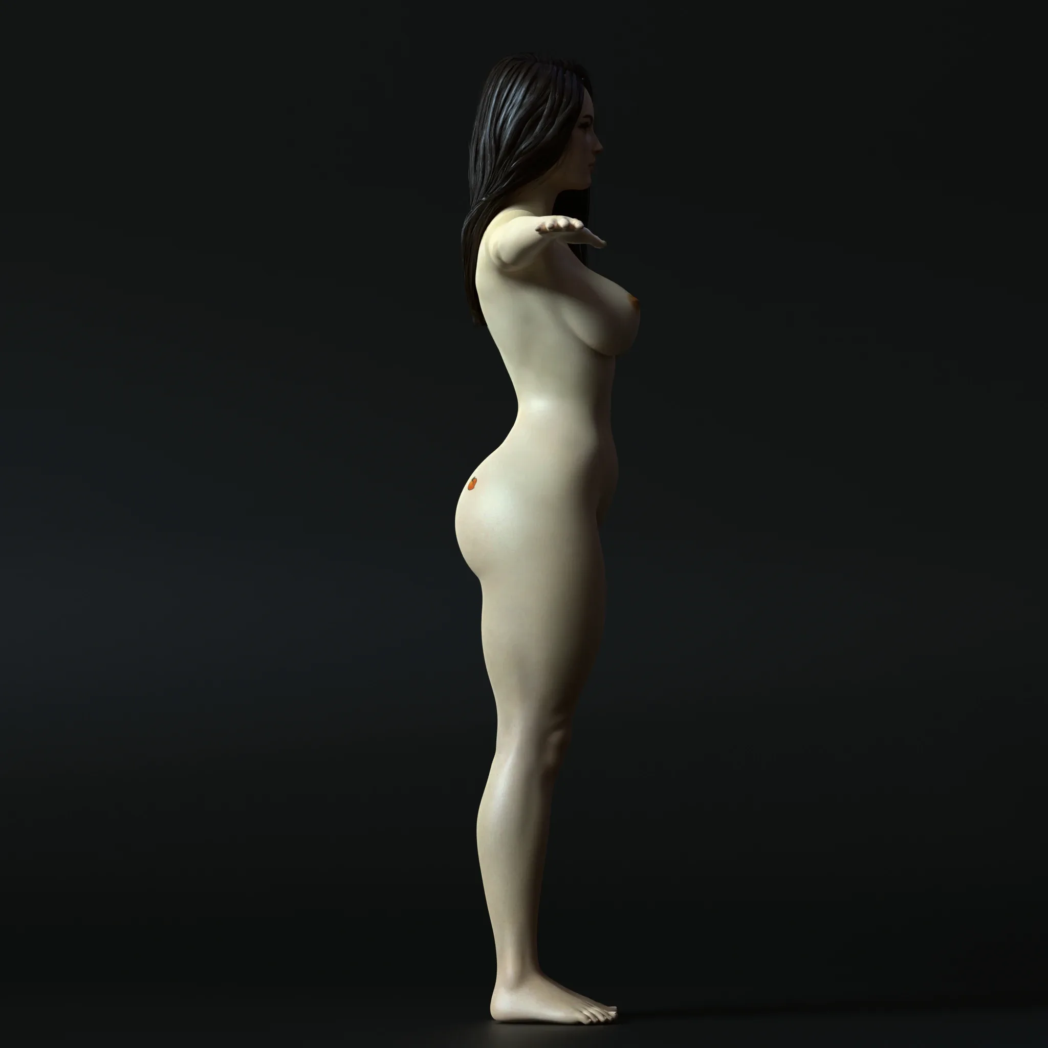 Realistic Beautiful Woman Nude Rigged Model - Sybil