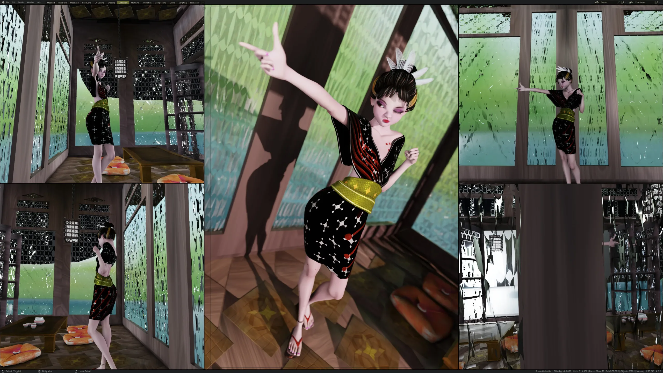 Lilithe Classica, Thin Asian Girl - Female Rigged Character