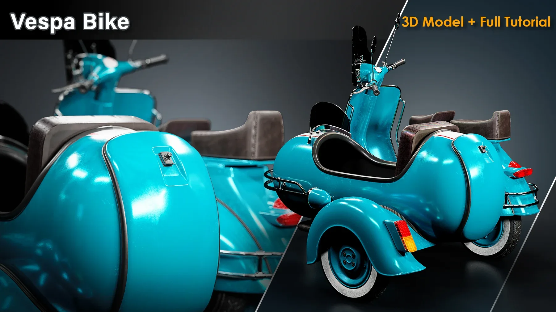 Vespa Bike / 3D Model + Full Tutorial