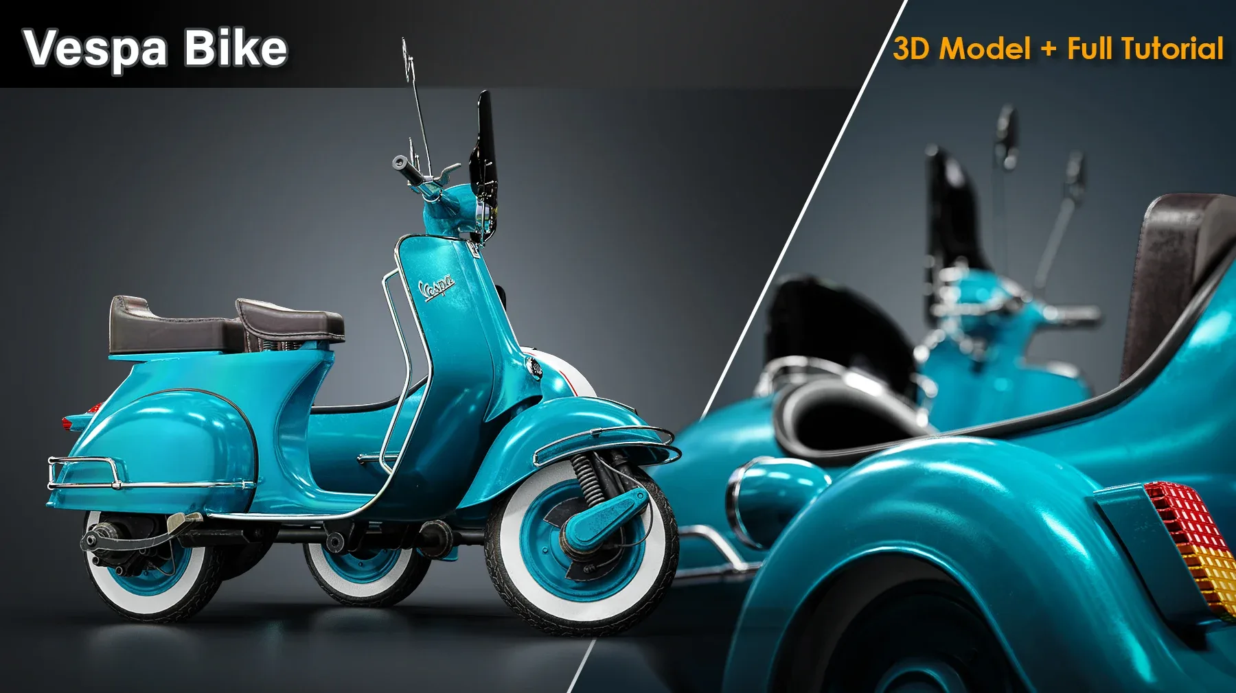 Vespa Bike / 3D Model + Full Tutorial