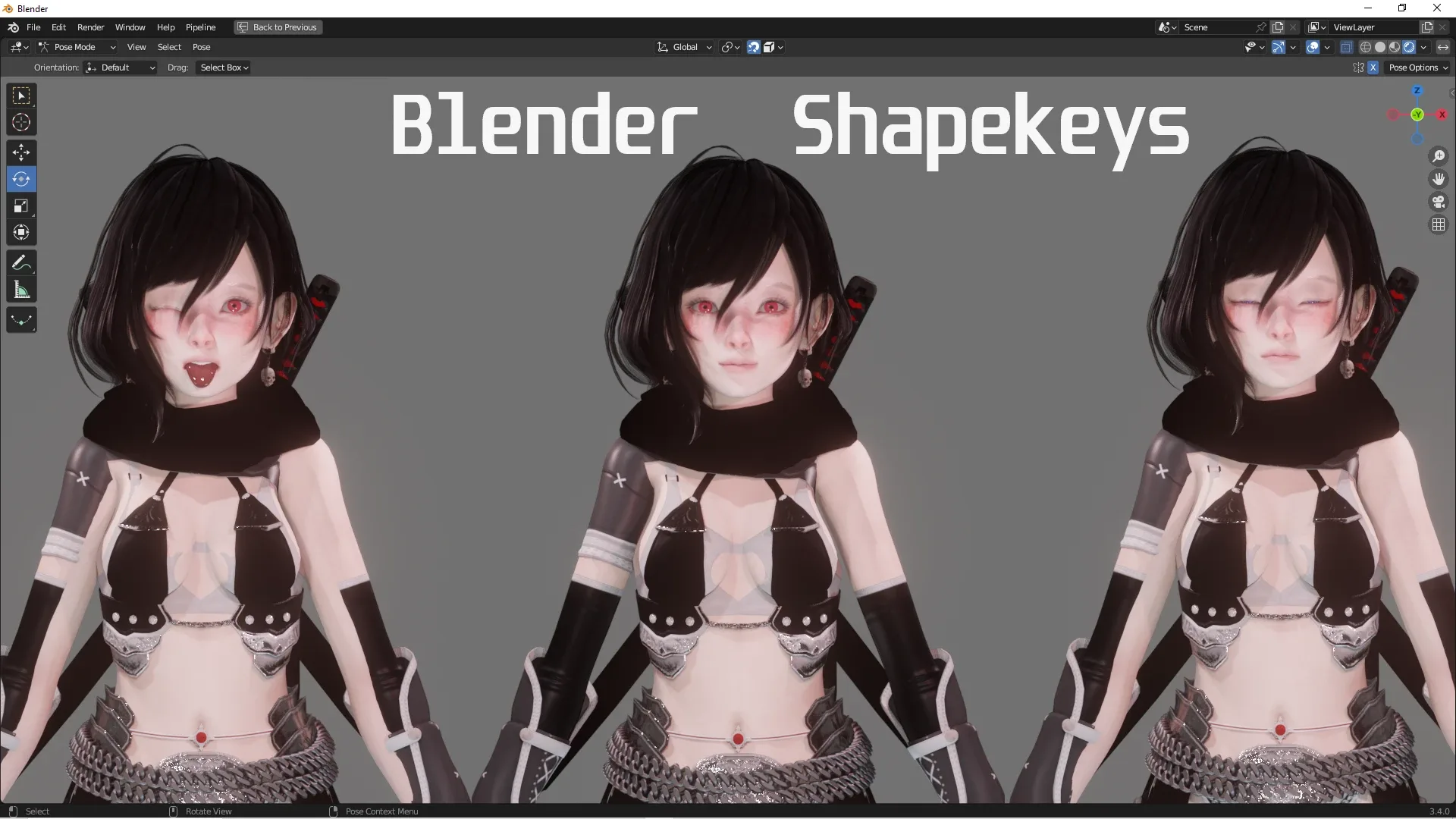 Dark Assassin Girl - Realistic Female Character - Blender Eevee