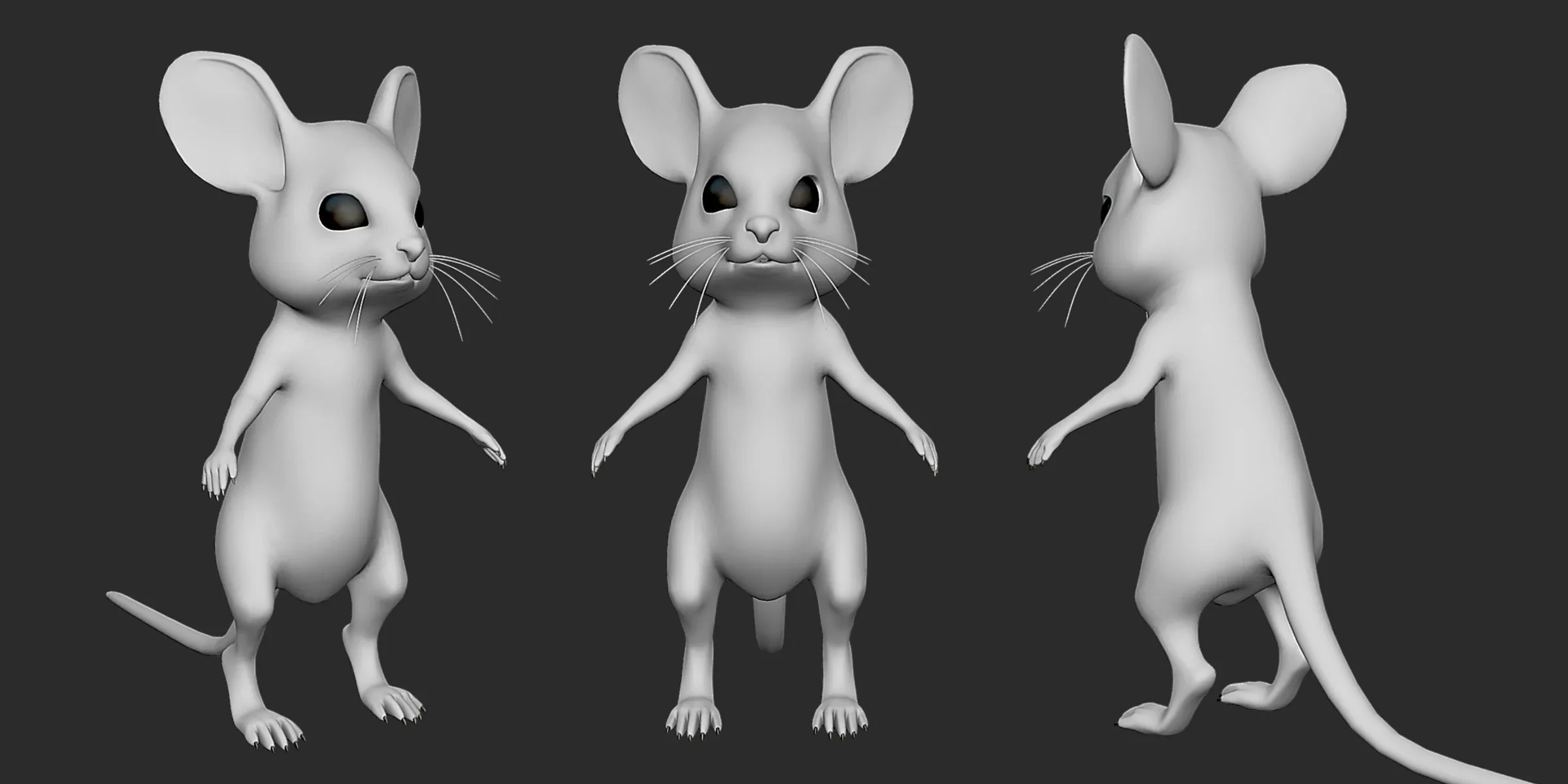 Cute Mouse BaseMesh - Topology + UV Map