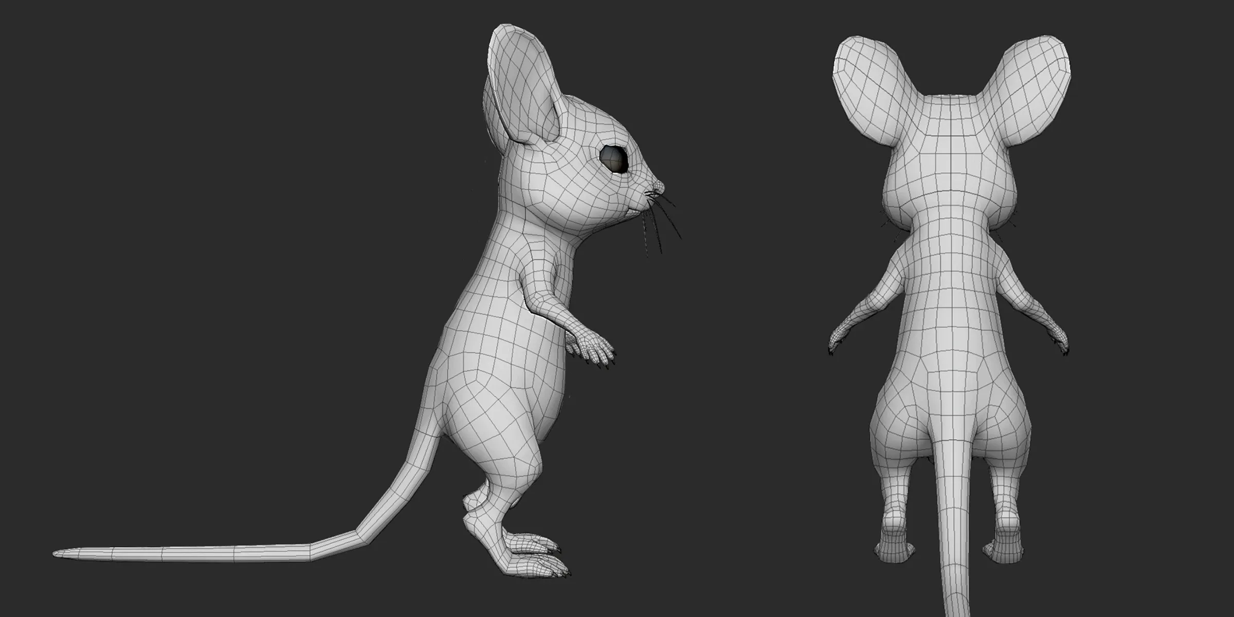 Cute Mouse BaseMesh - Topology + UV Map