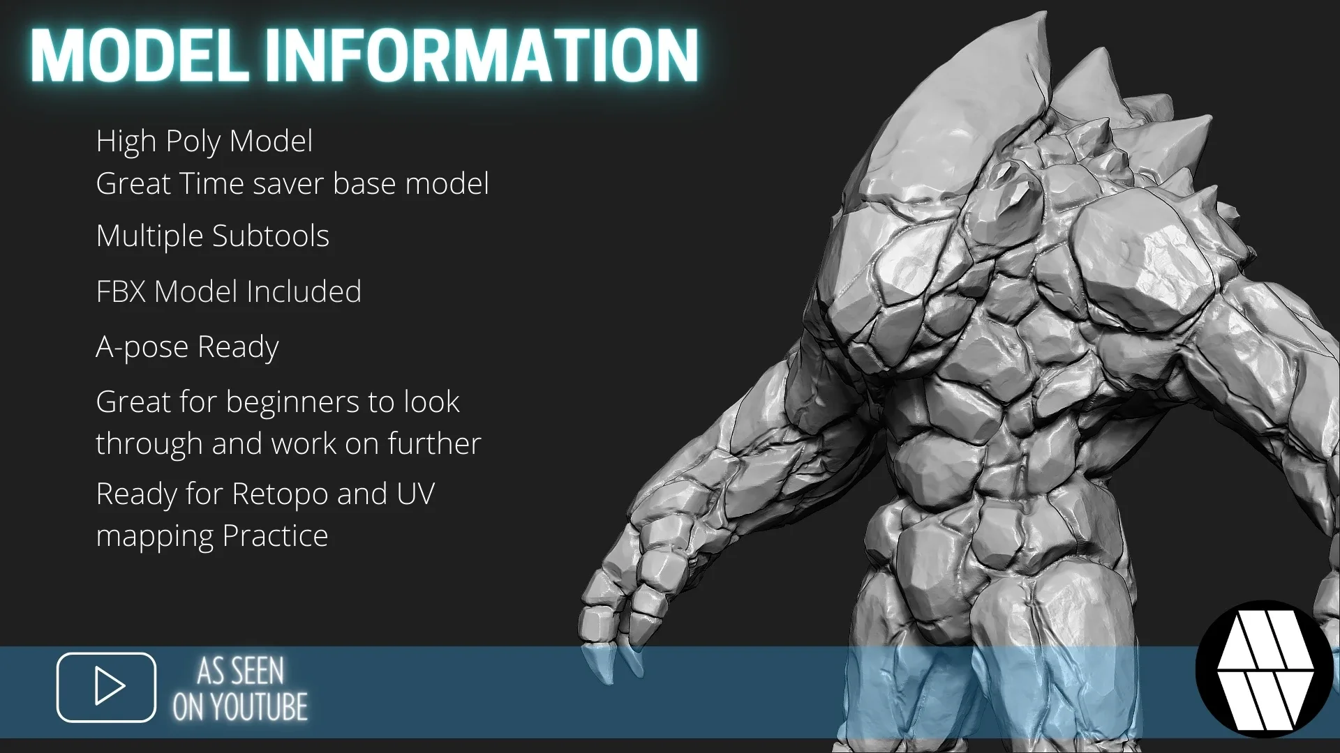ZBrush Model: Ice Golem High Poly ZTL & FBX