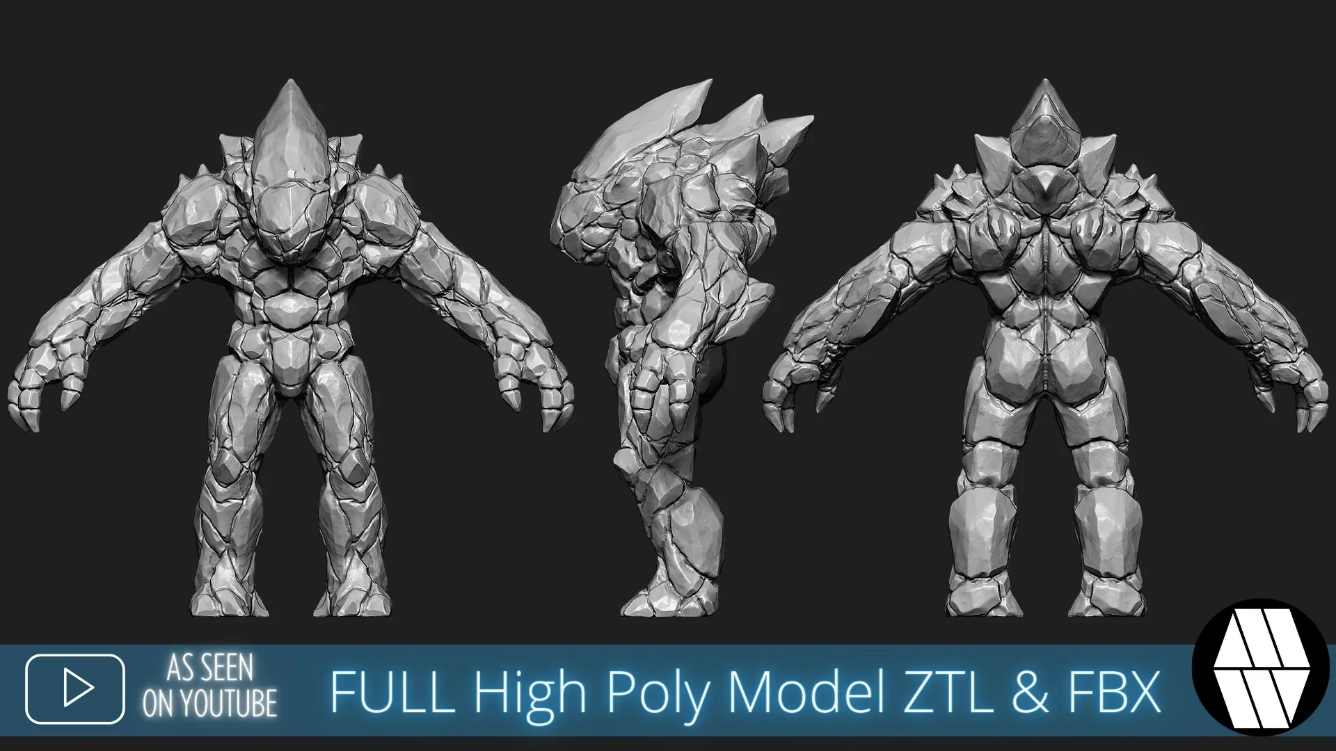 ZBrush Model: Ice Golem High Poly ZTL & FBX