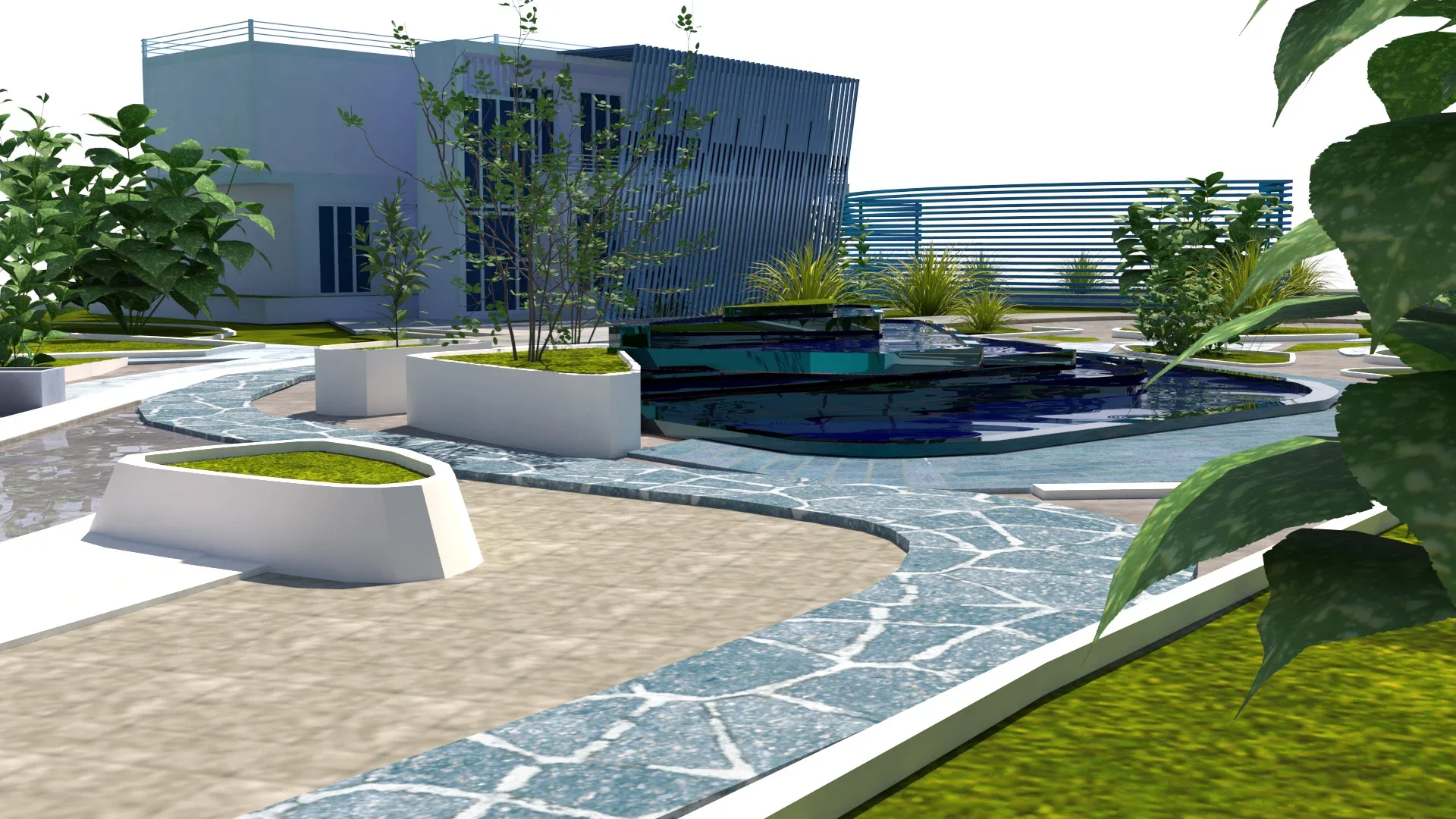 Urban Oasis Modern Park Landscape