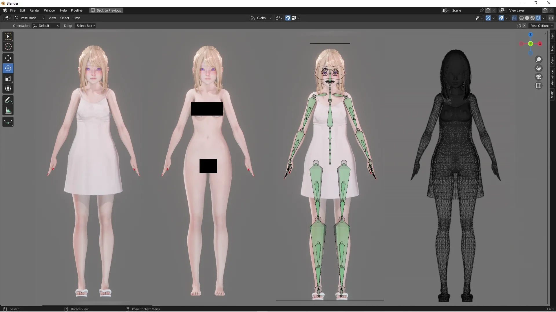 Girl in Casual Clothing 0001 - Realistic Female Character - Blender Eevee