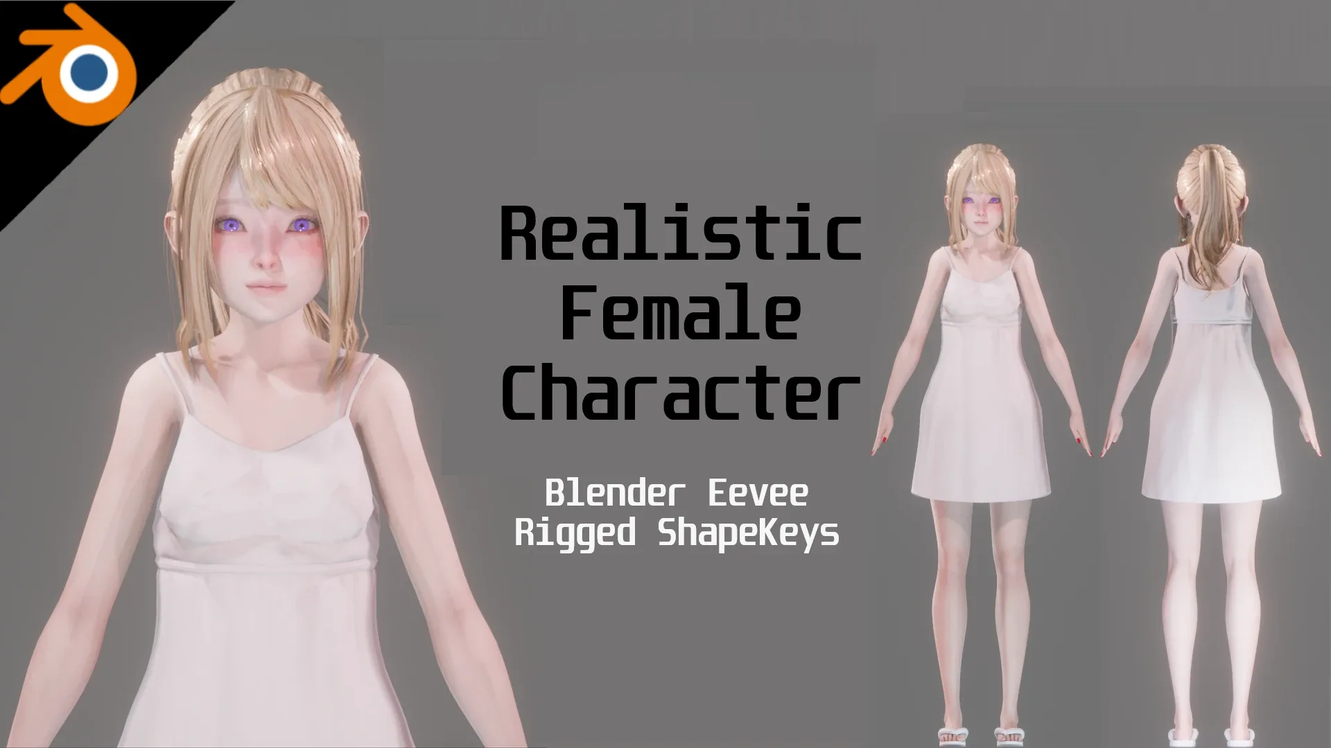 Girl in Casual Clothing 0001 - Realistic Female Character - Blender Eevee