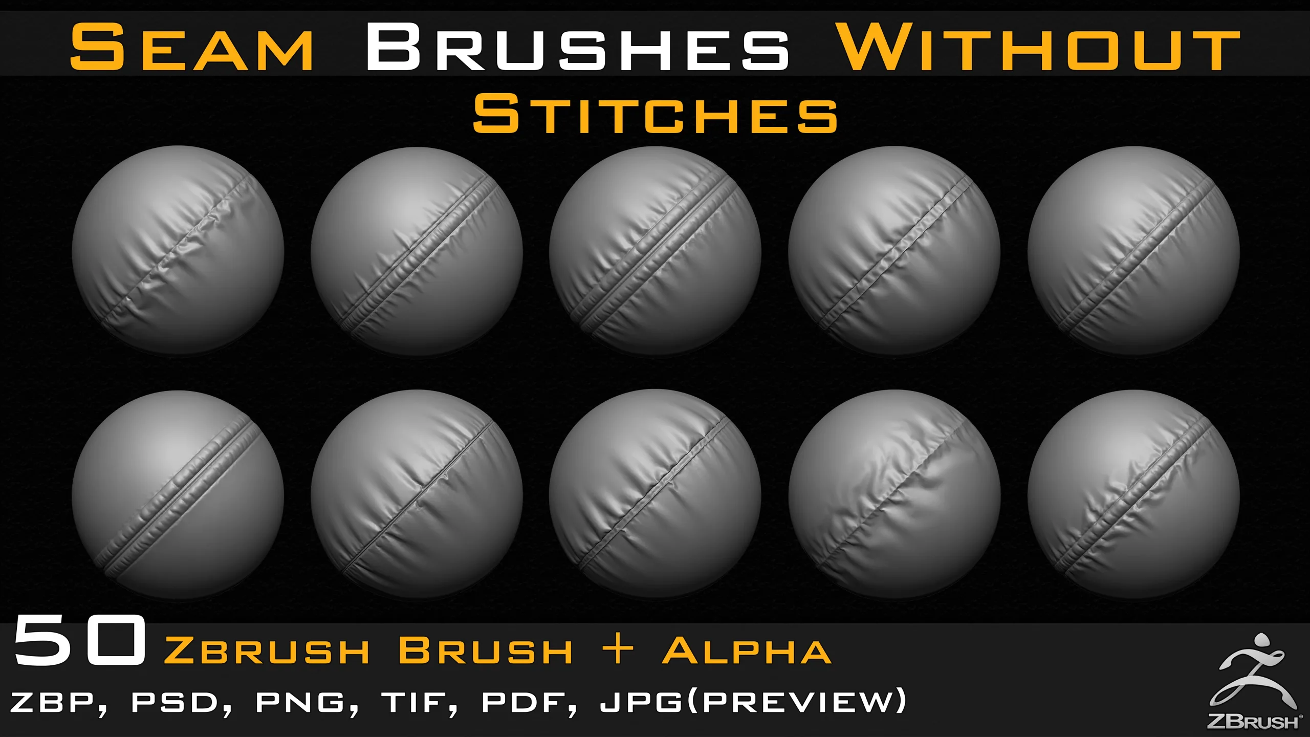 50 Seam Brushes Without Stitches (4k)+Alpha -Vol 07