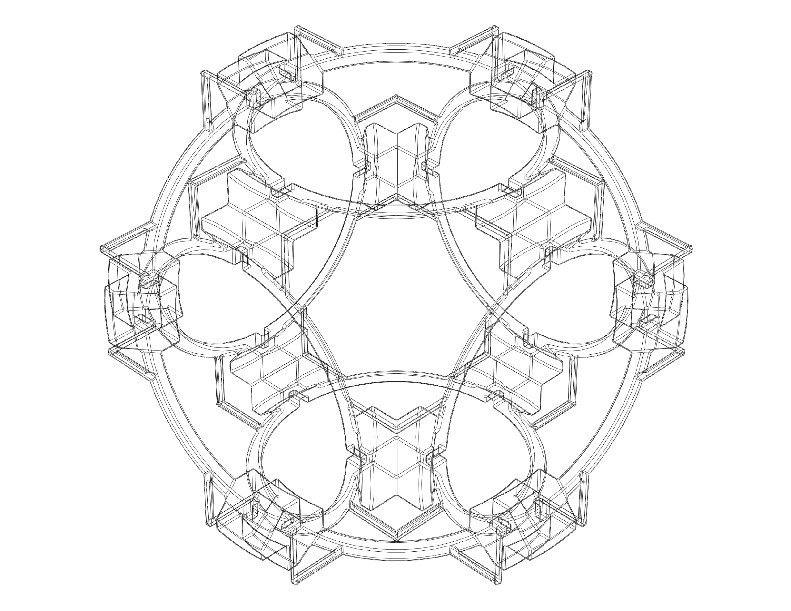 Wireframe Shape Geometric Companion Cube