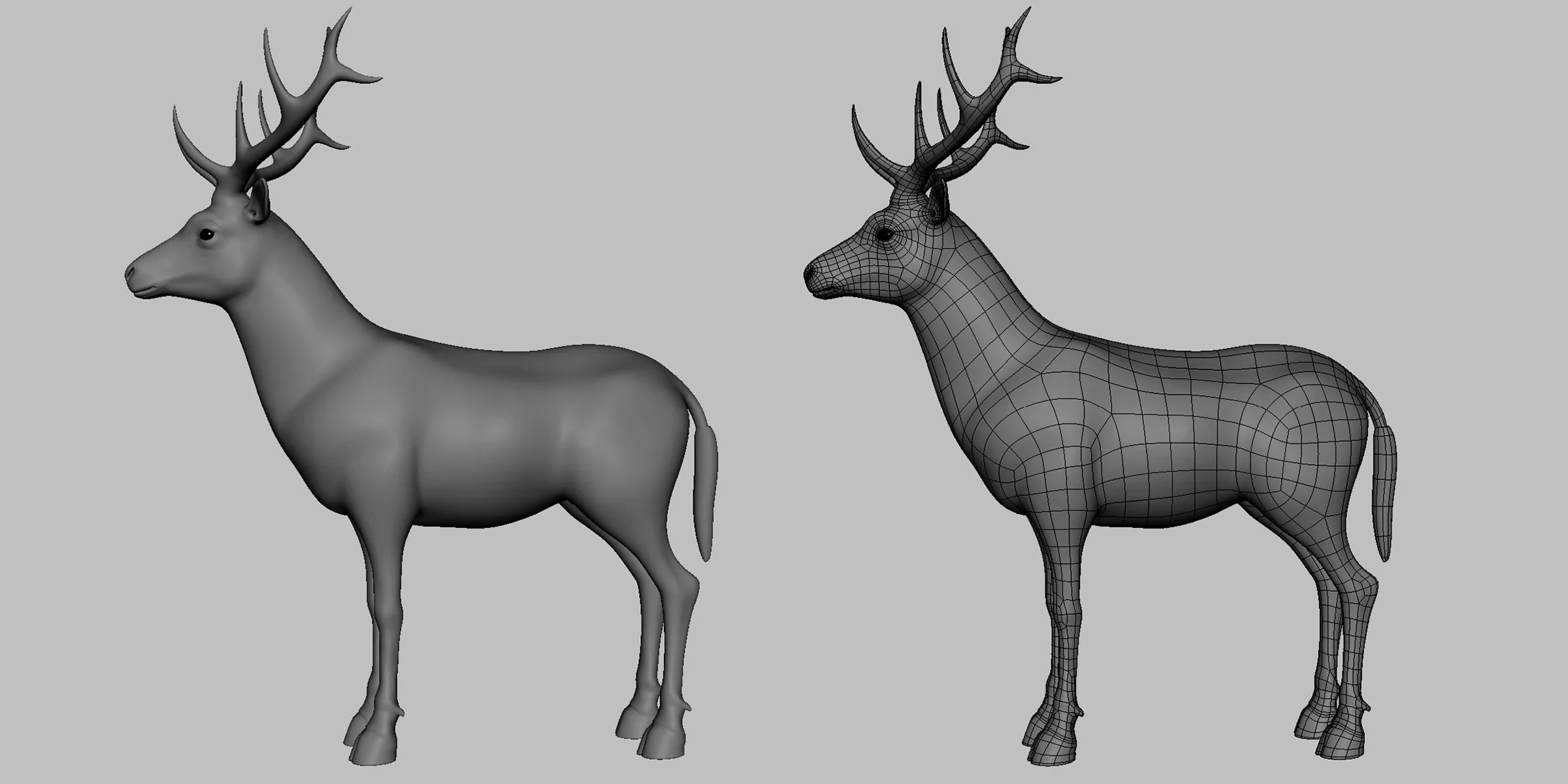 Deer BaseMesh - Topology + UV Map