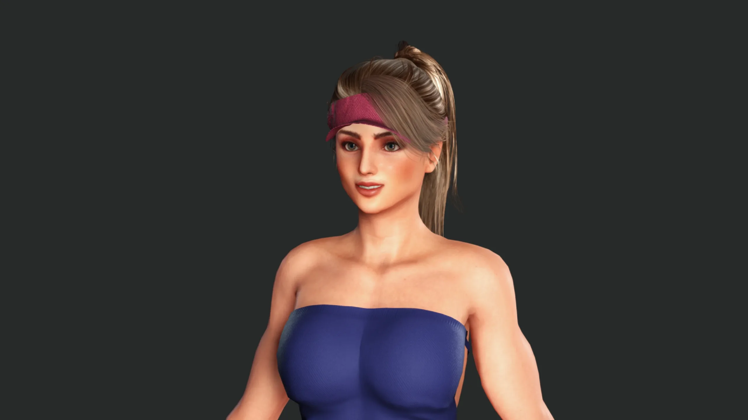 AAA 3D REALISTIC CHARACTER - MUSCULAR GIRL SPORT OUTFIT TENNIS