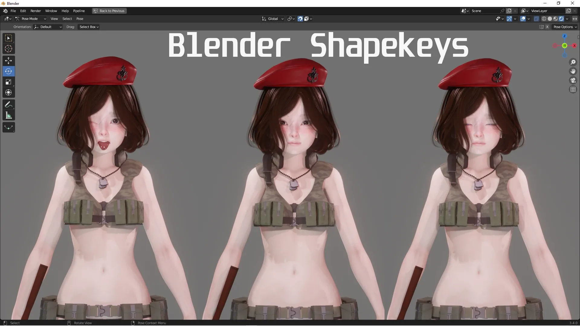 Soldier Agent Girl - Realistic Female Character - Blender Eevee