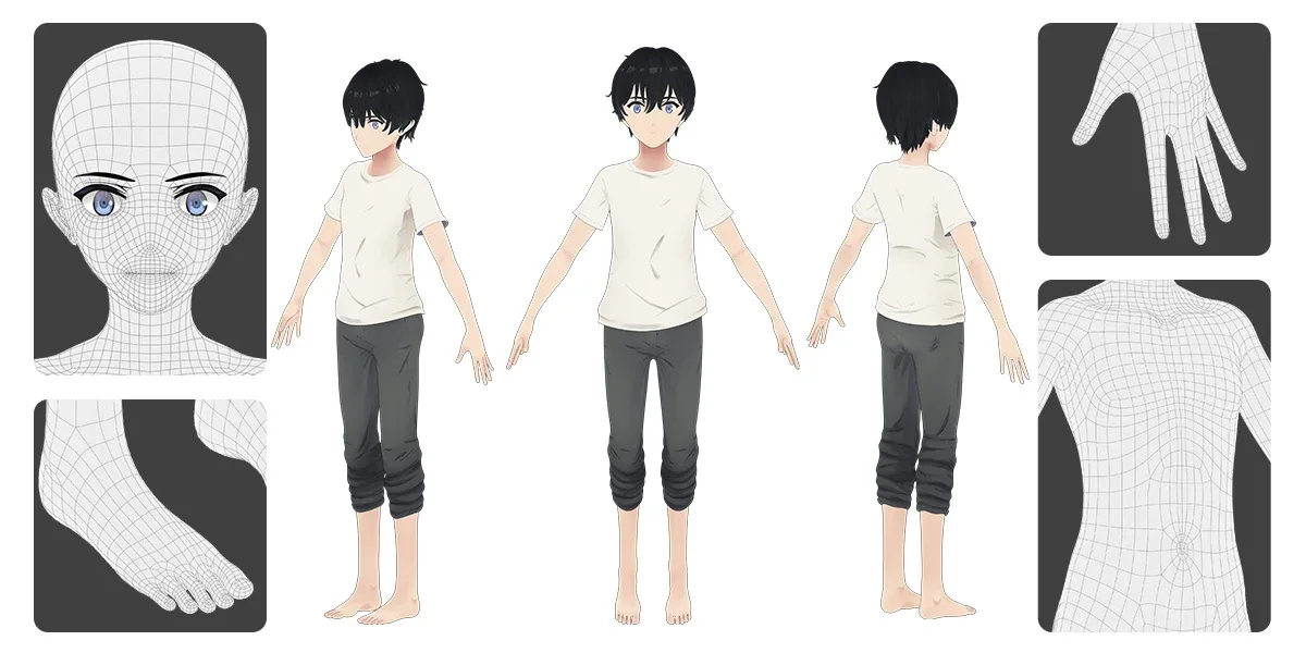 Anime Male Base Mesh Age Kit