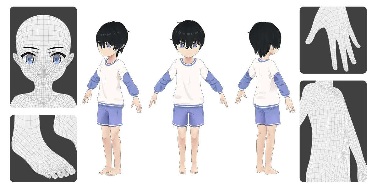 Anime Male Base Mesh Age Kit