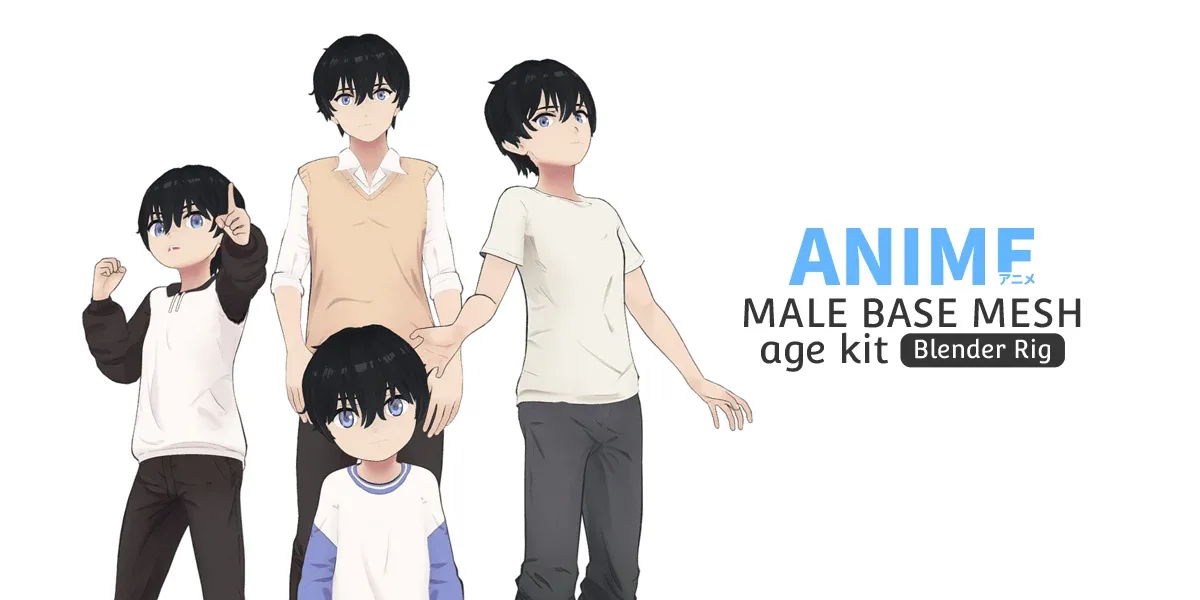 Anime Male Base Mesh Age Kit