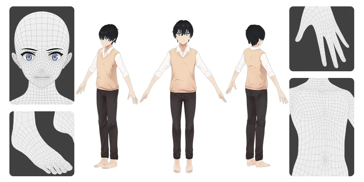 Anime Male Base Mesh Age Kit