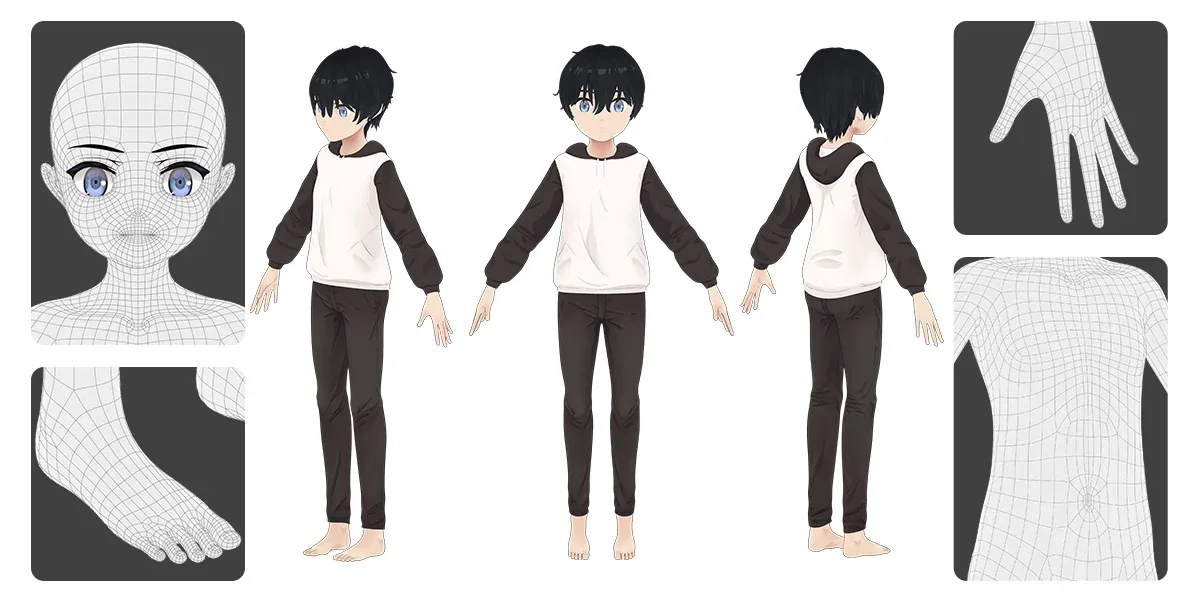 Anime Male Base Mesh Age Kit