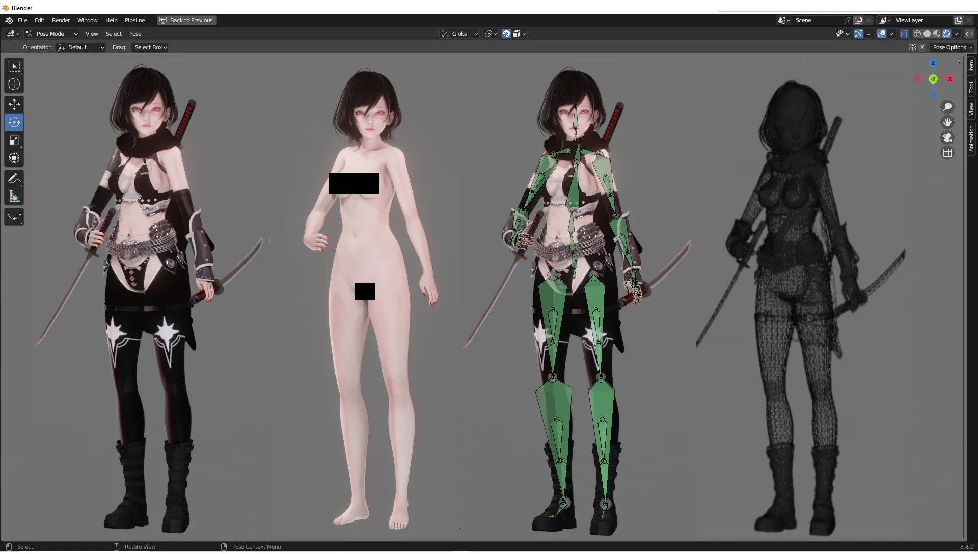 Dark Assassin - Realistic Female Character - Blender Eevee