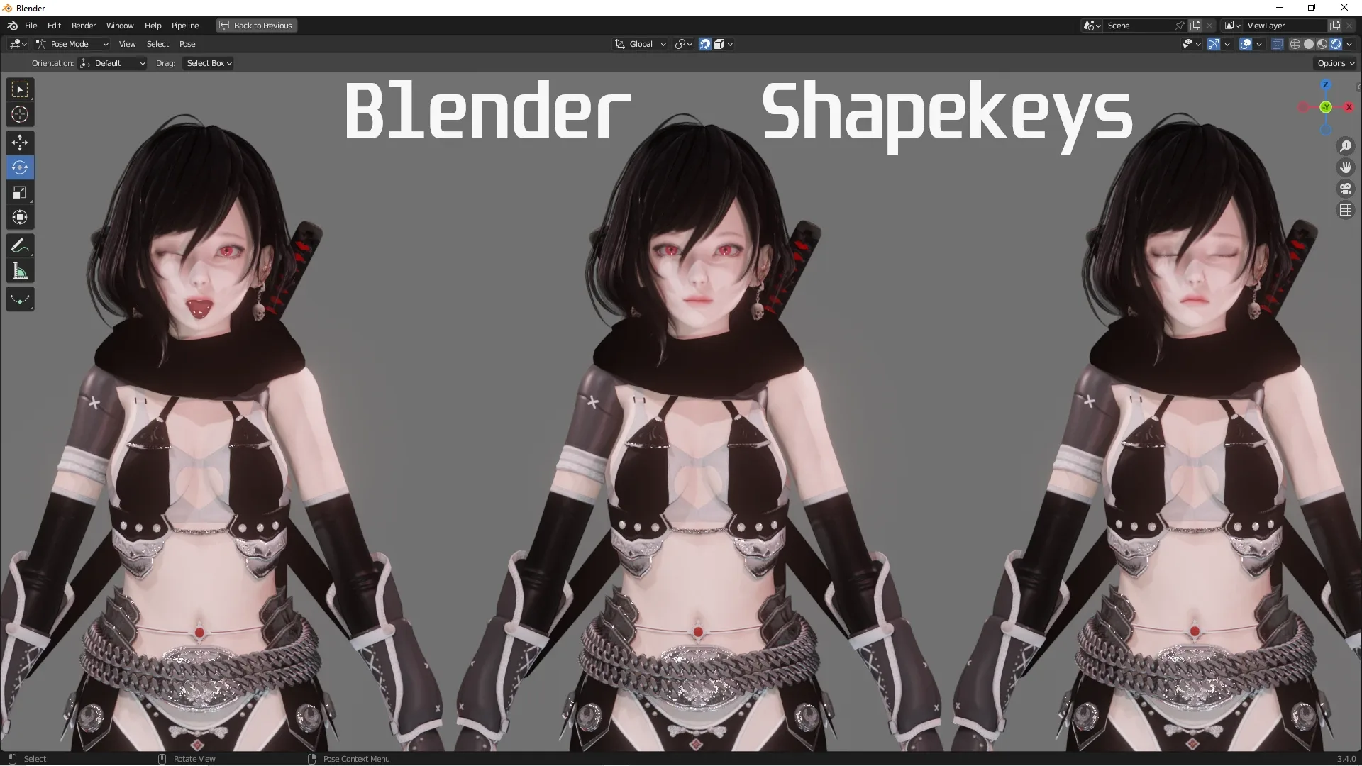 Dark Assassin - Realistic Female Character - Blender Eevee