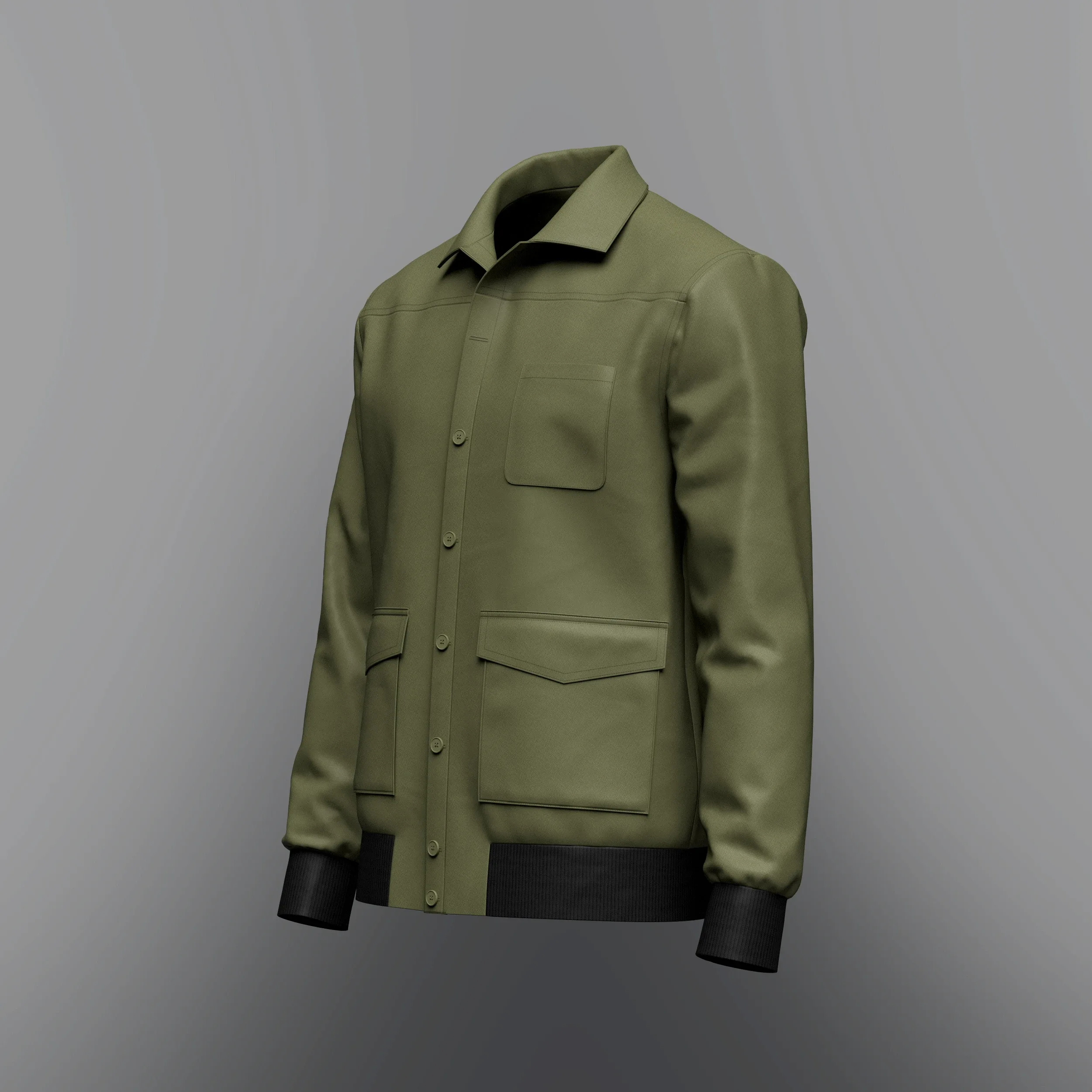 Men's Jacket 3d Model, Marvelous Designer-Clo3d-fbx-obj