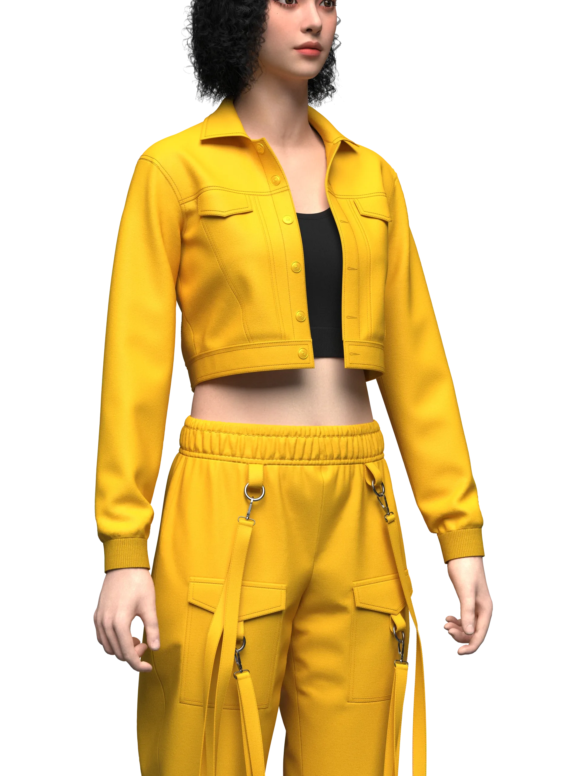 Women Streetwear Outfit 3d Model, Marvelous Designer-Clo3d-fbx-obj