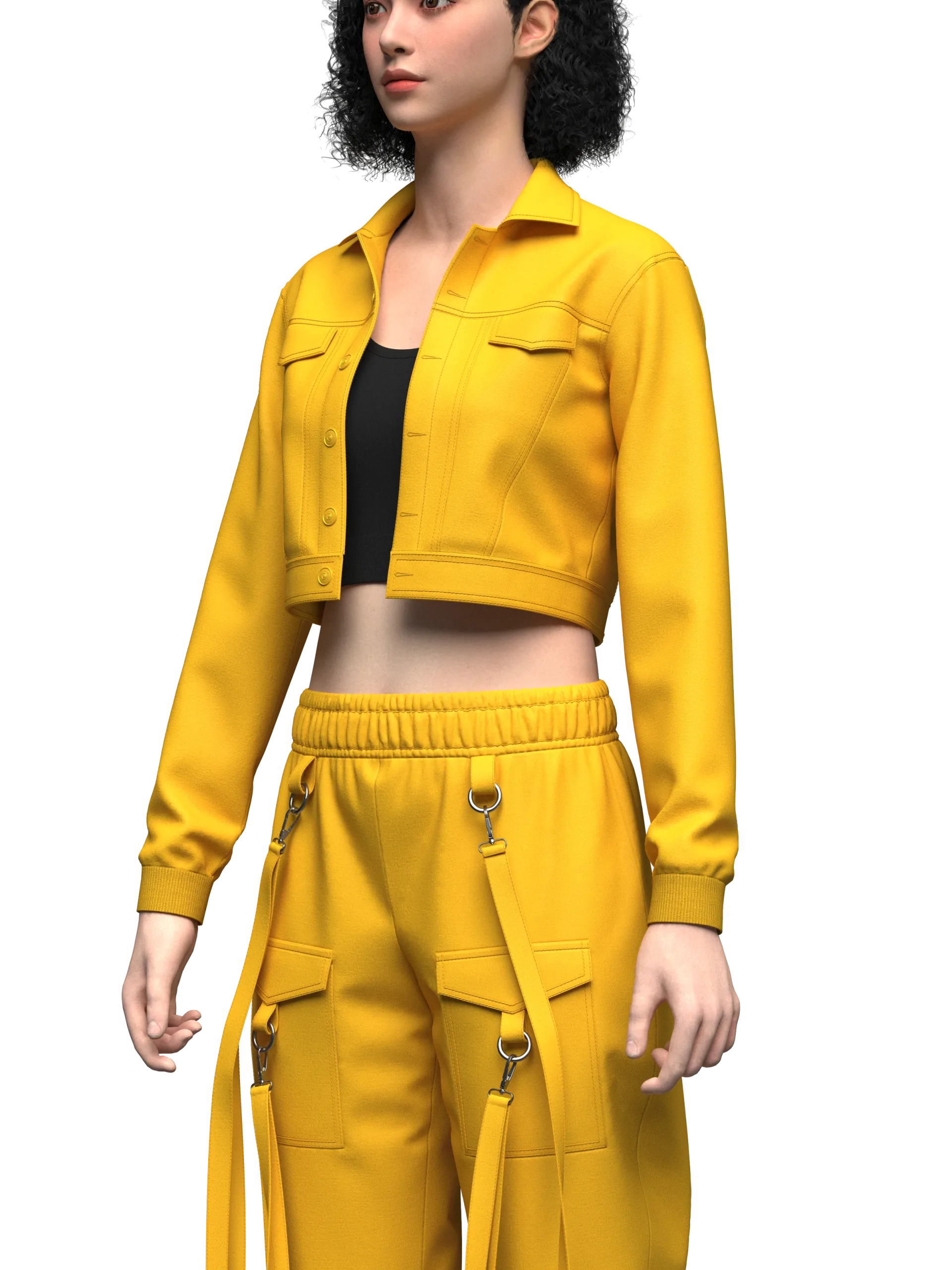 Women Streetwear Outfit 3d Model, Marvelous Designer-Clo3d-fbx-obj