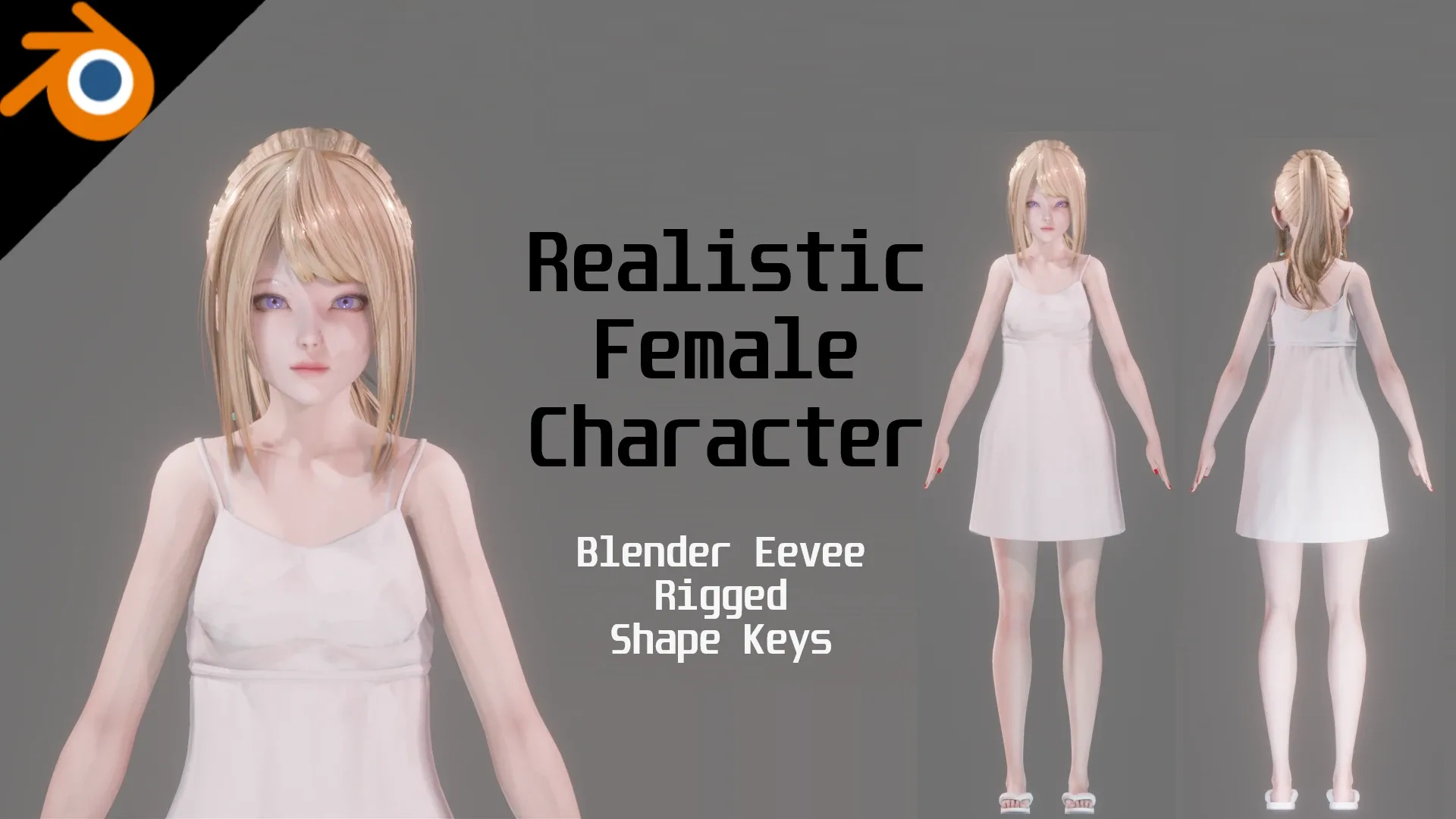 Casual Clothing 0001 - Realistic Female Character - Blender Eevee