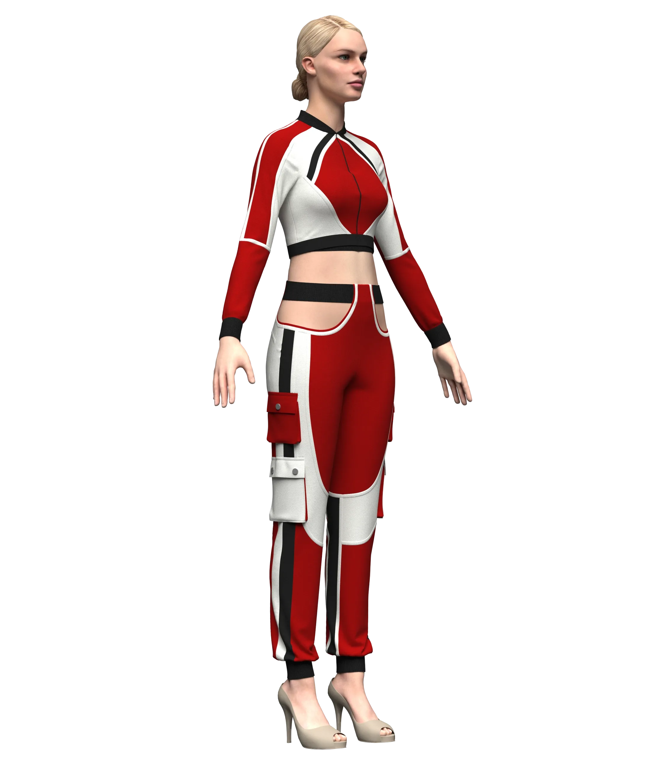 Women Streetwear Outfit-2, Marvelous Designer-Clo3d-fbx-obj