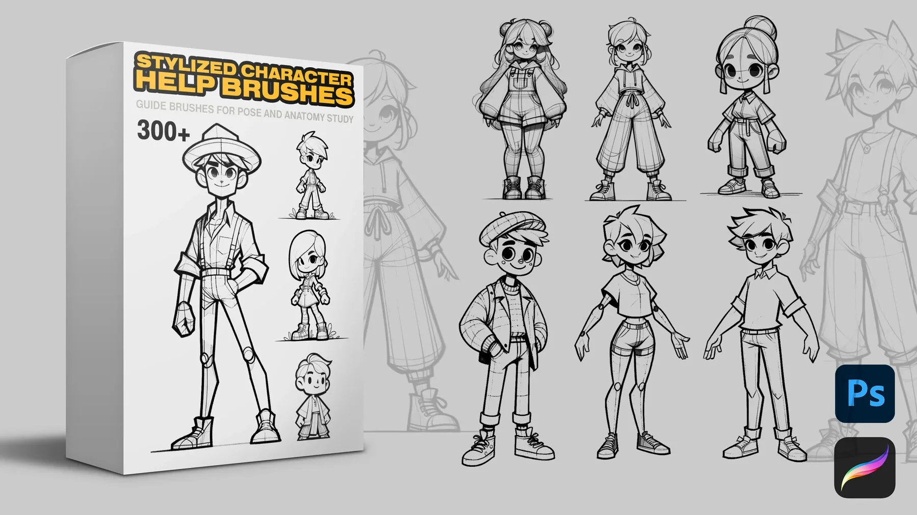 1500 Stylized Character Helpbrushes