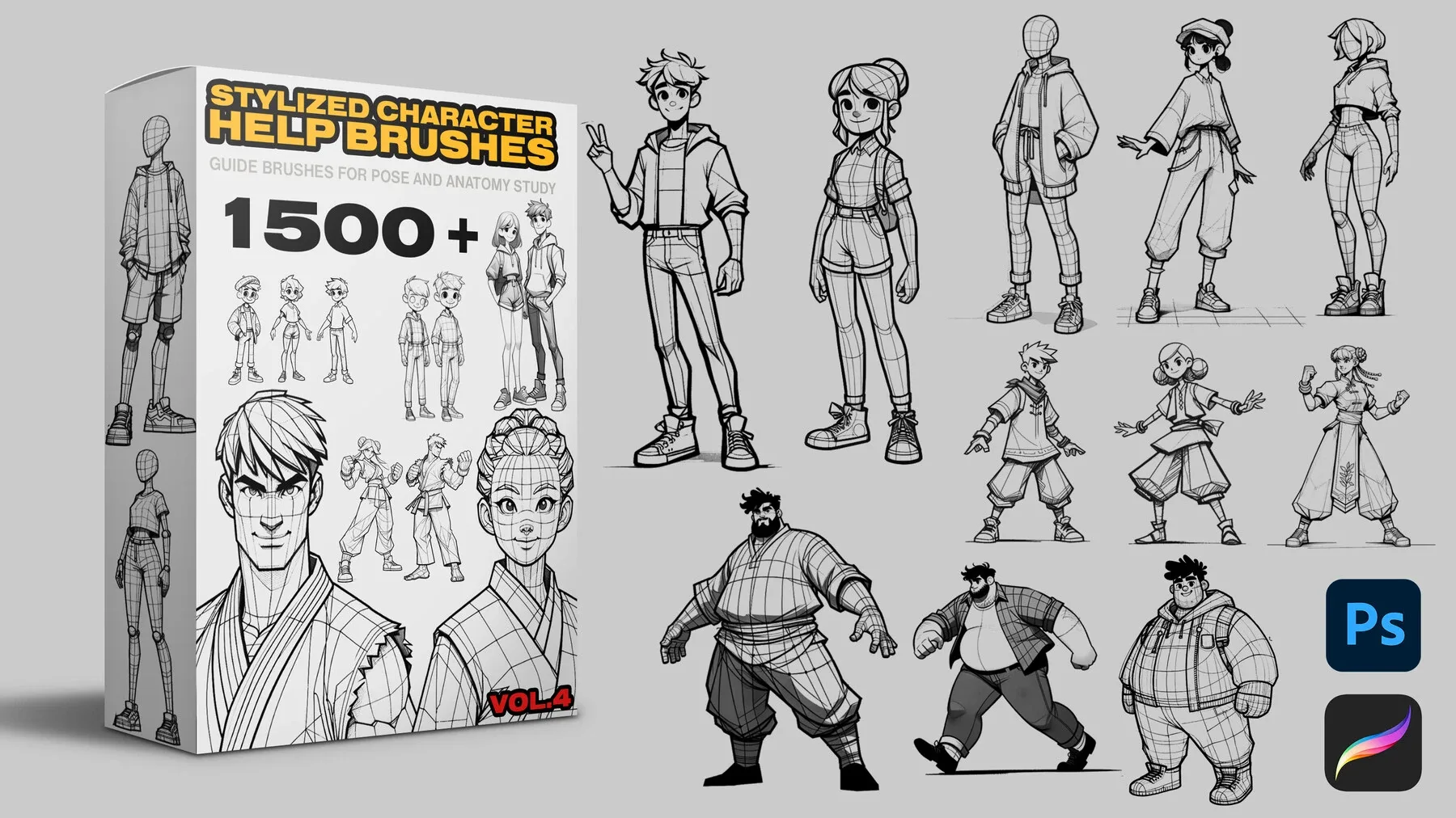 1500 Stylized Character Helpbrushes