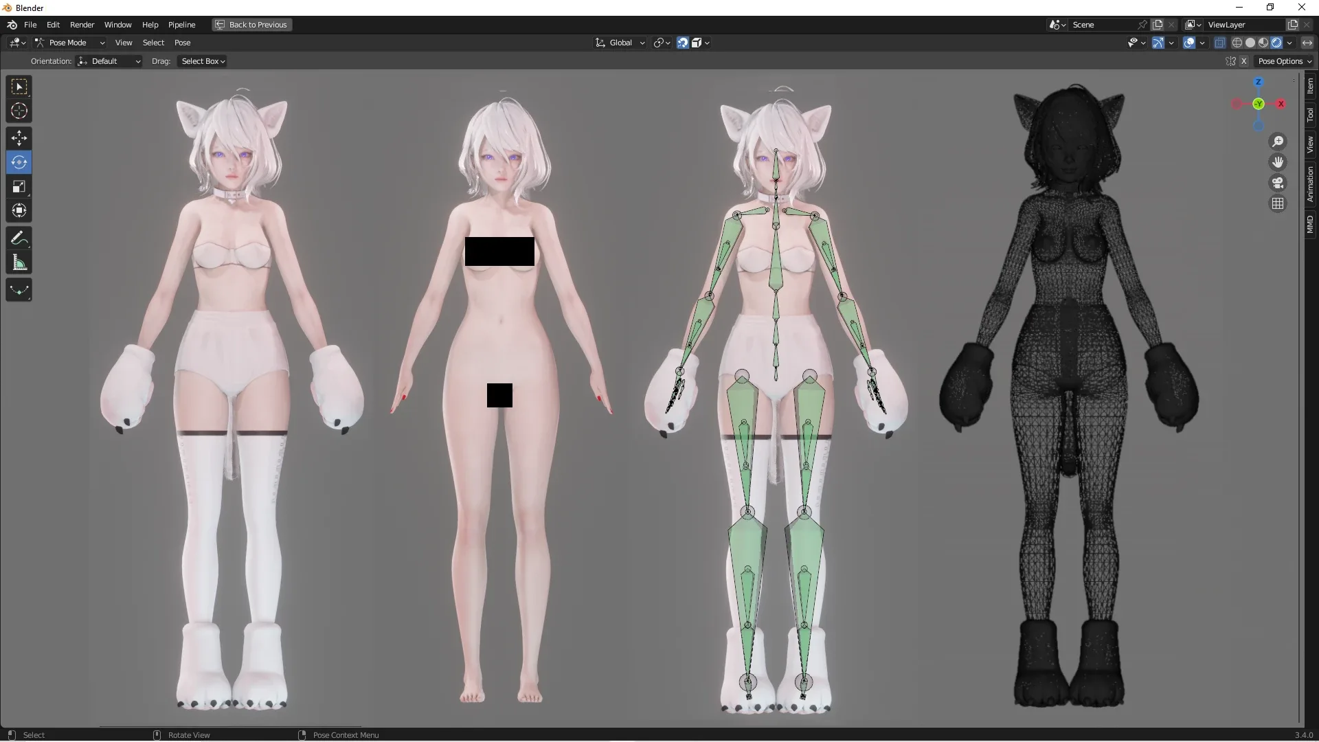 Cat Girl Cosplay - Realistic Female Character - Blender Eevee