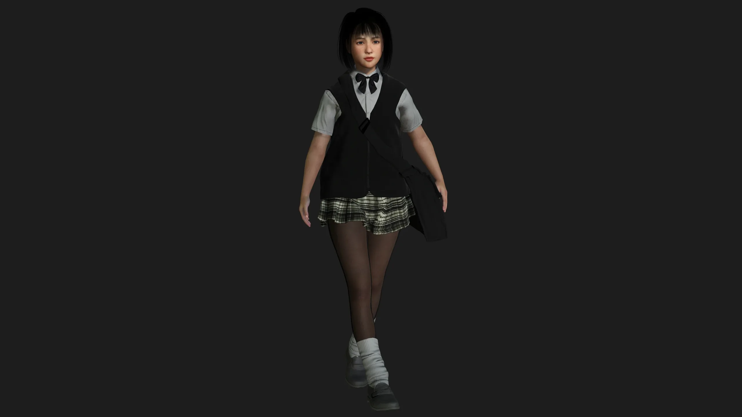 AAA 3D REALISTIC ASIAN GIRL CHARACTER - JAPANESE STUDENT KIDS