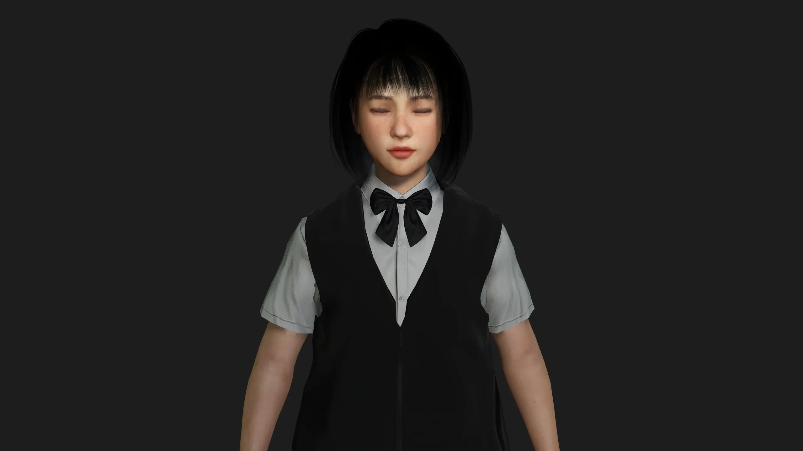 AAA 3D REALISTIC ASIAN GIRL CHARACTER - JAPANESE STUDENT KIDS