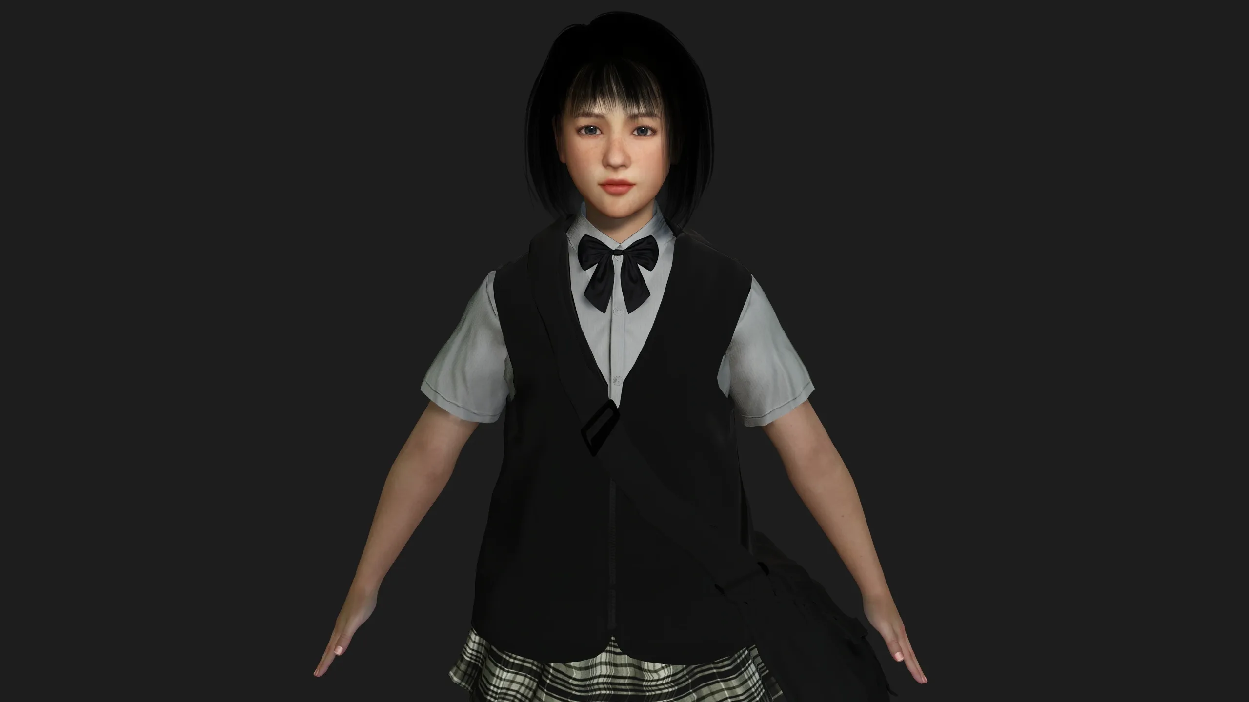 AAA 3D REALISTIC ASIAN GIRL CHARACTER - JAPANESE STUDENT KIDS