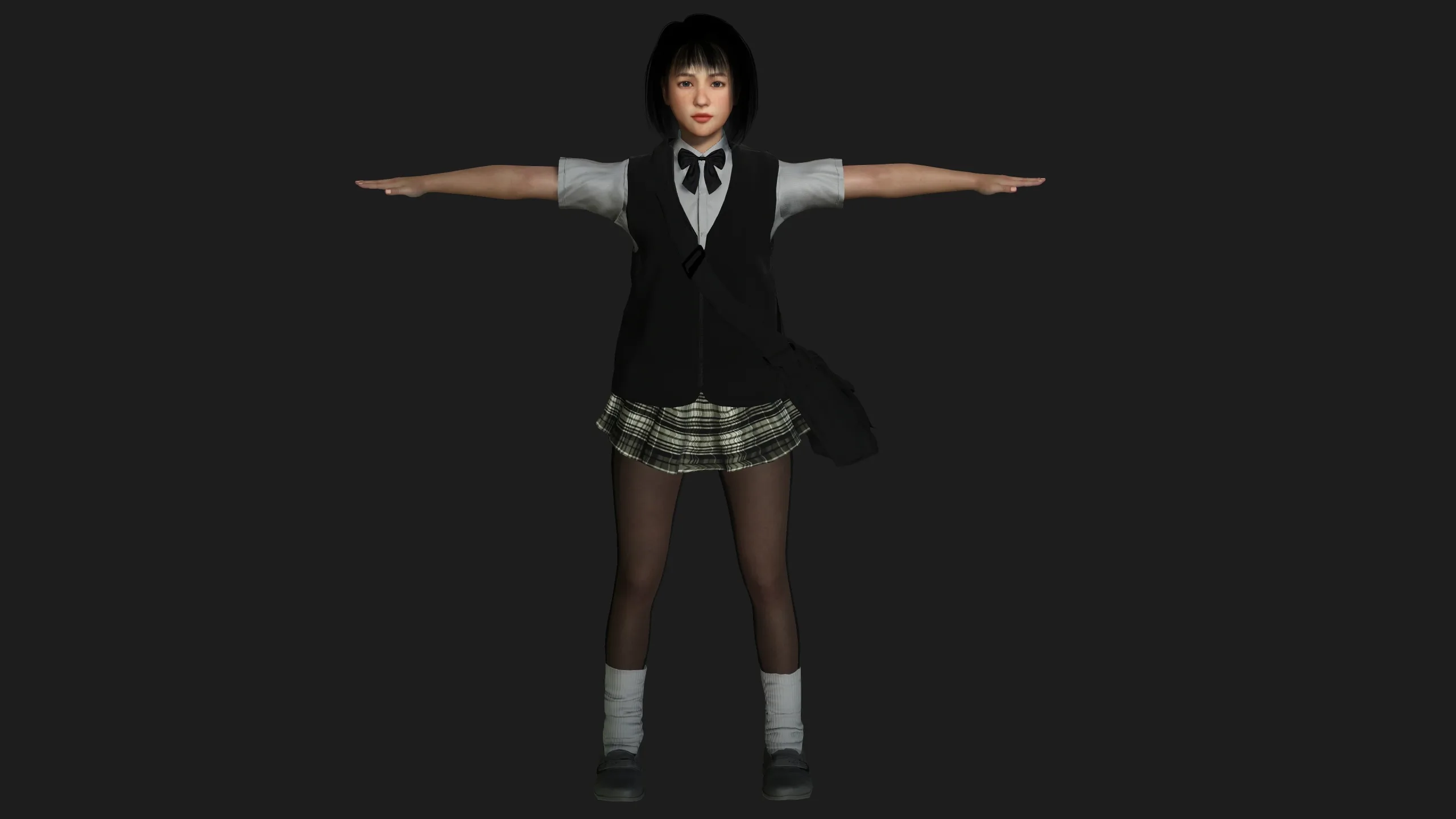 AAA 3D REALISTIC ASIAN GIRL CHARACTER - JAPANESE STUDENT KIDS