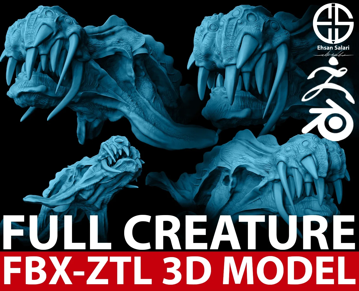 Full 3D Model Creature-Zbrush-Blender [ Film-Game-Animation ]