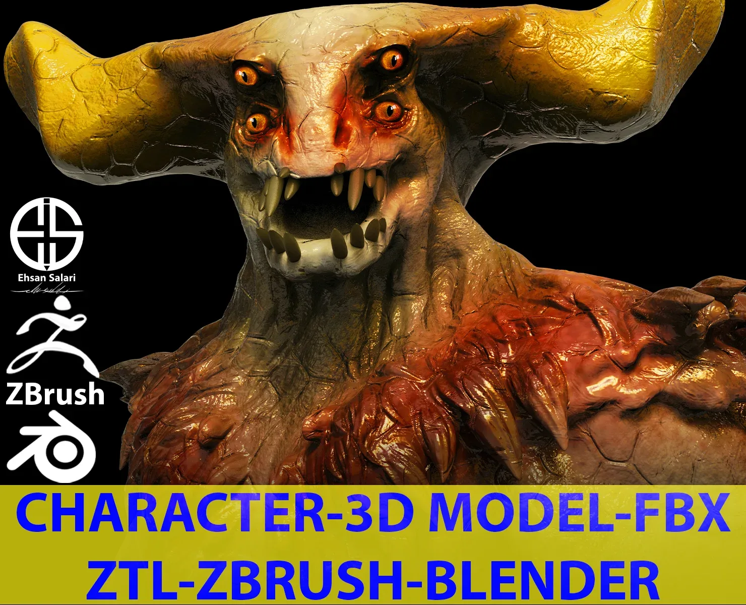 Full 3D character model-Zbrush-Blender [ Film-Game-Animation ]