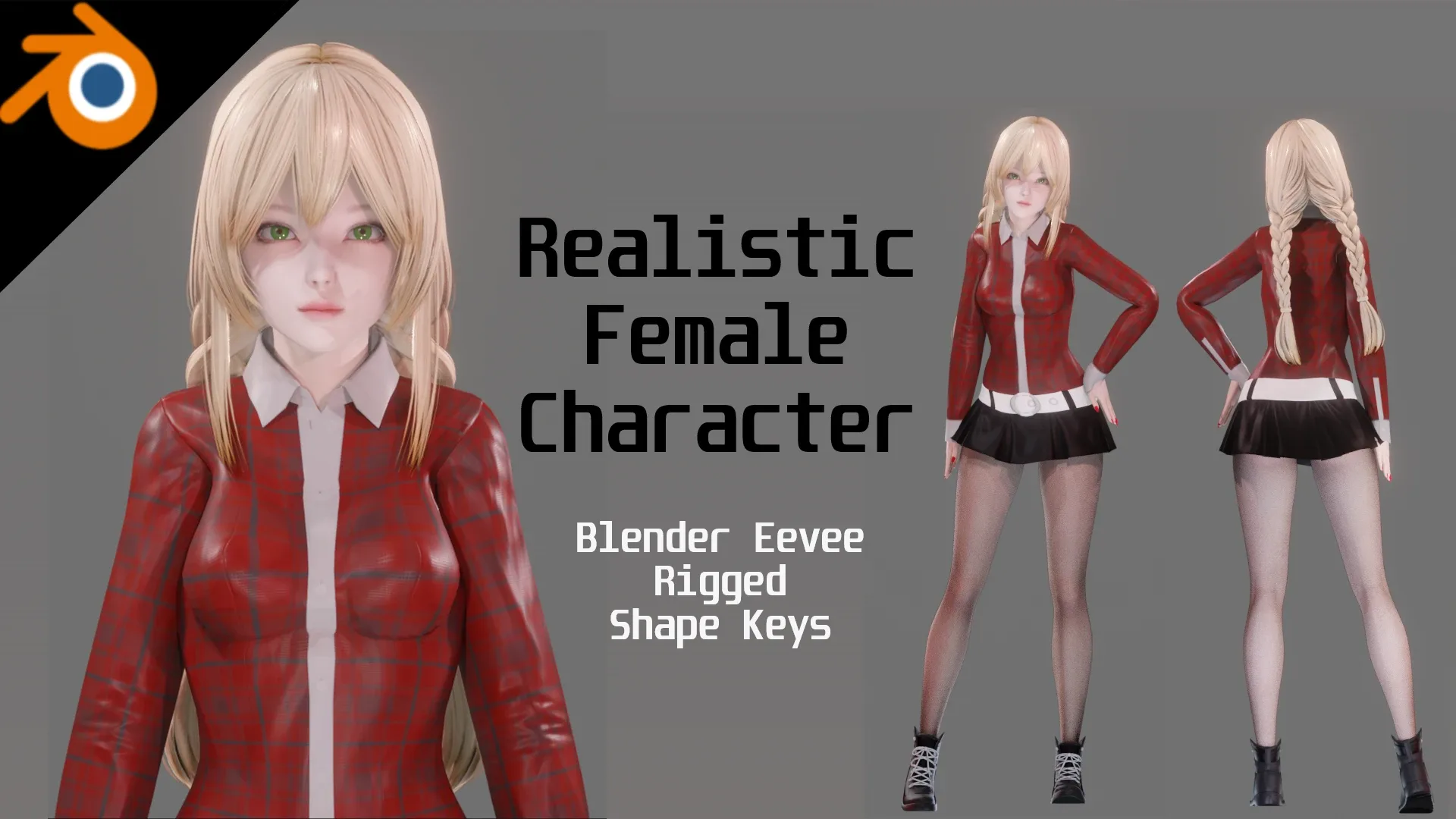 Casual Clothing 0002 - Realistic Female Character - Blender Eevee