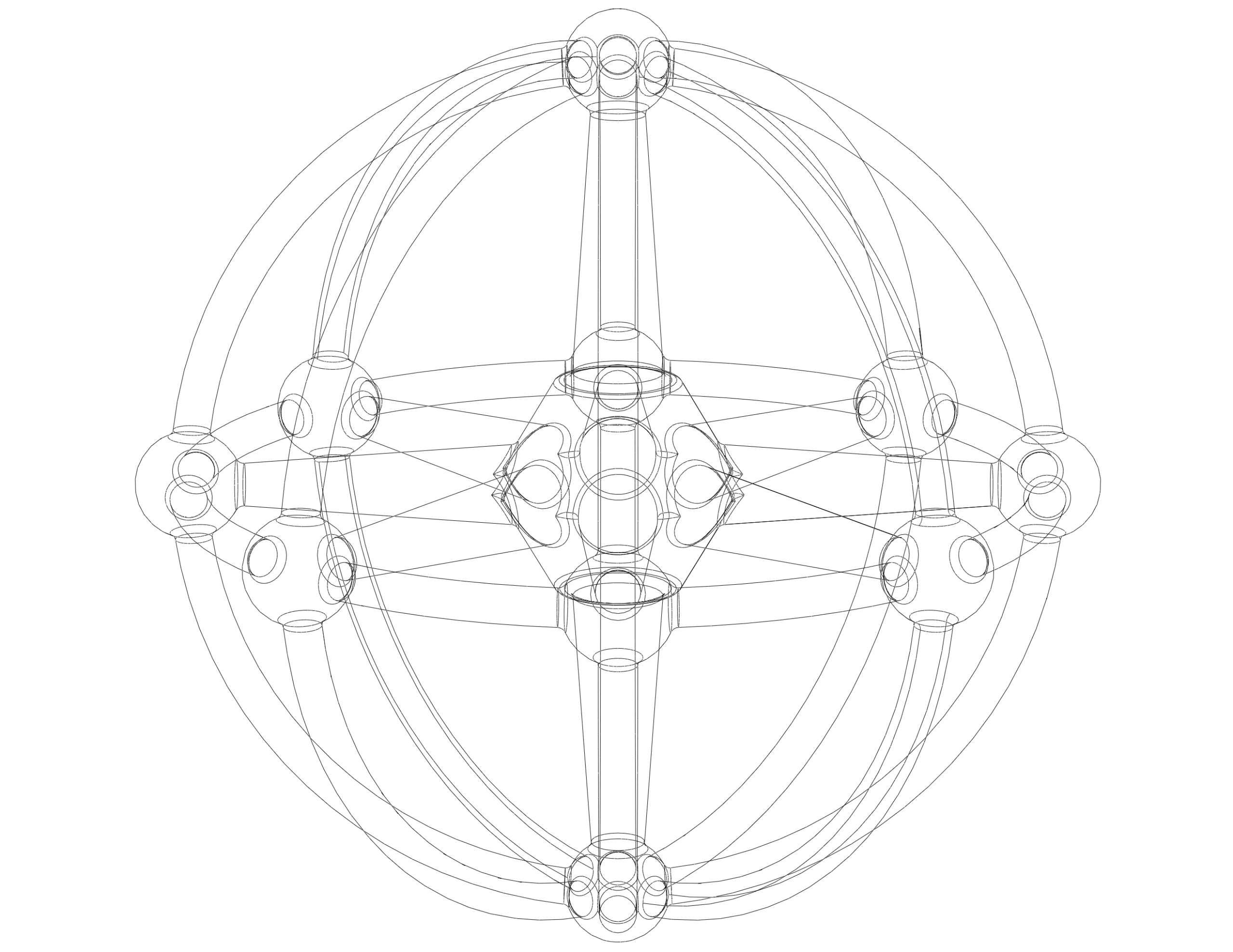 Wireframe Shape Geometric Sphere Linked