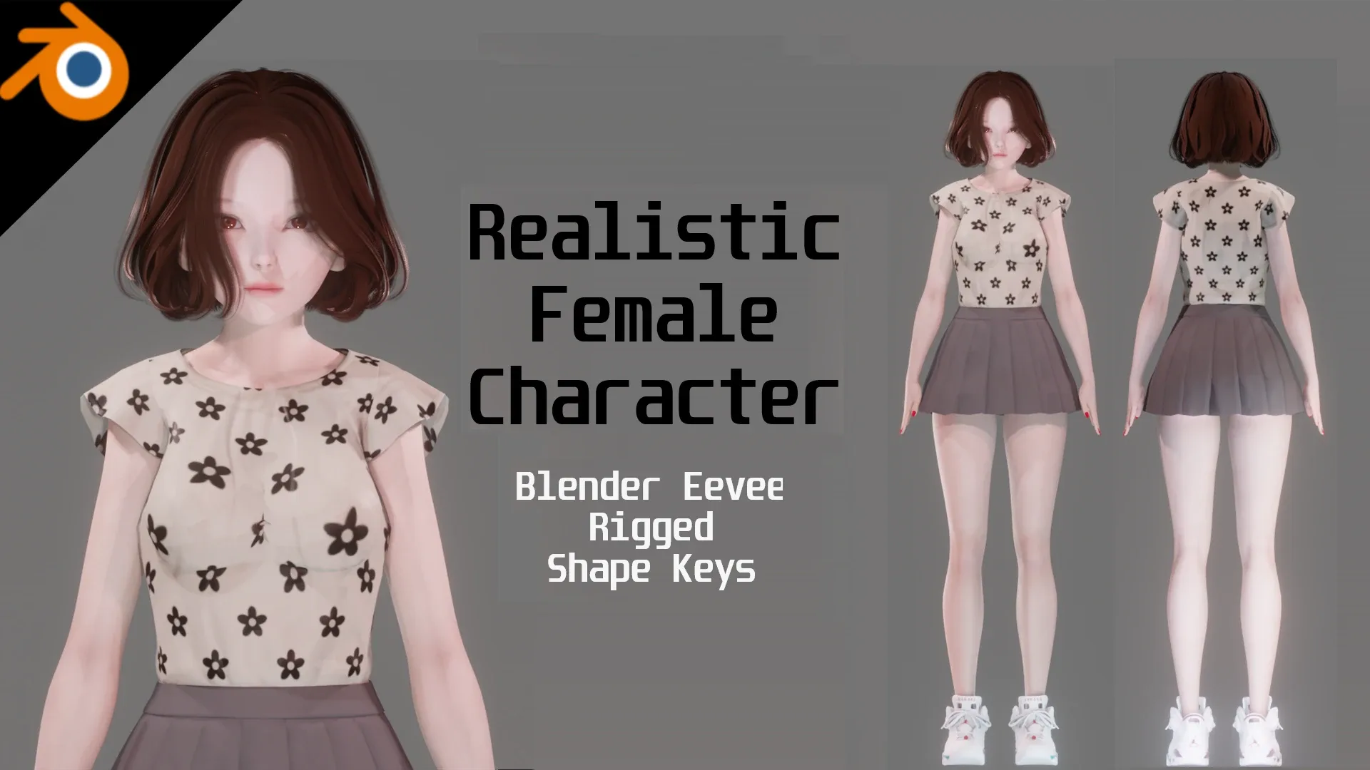 Casual Clothing 0003 - Realistic Female Character - Blender Eevee