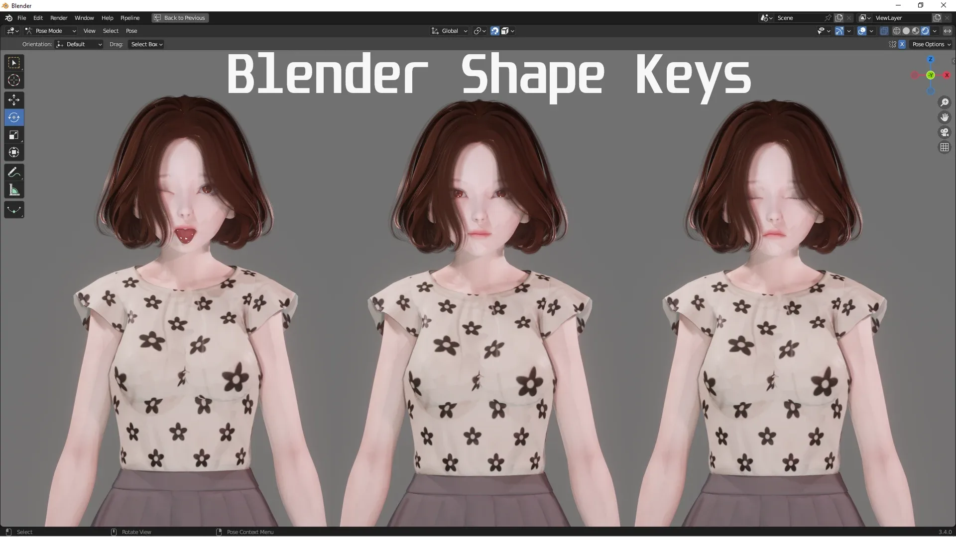 Casual Clothing 0003 - Realistic Female Character - Blender Eevee