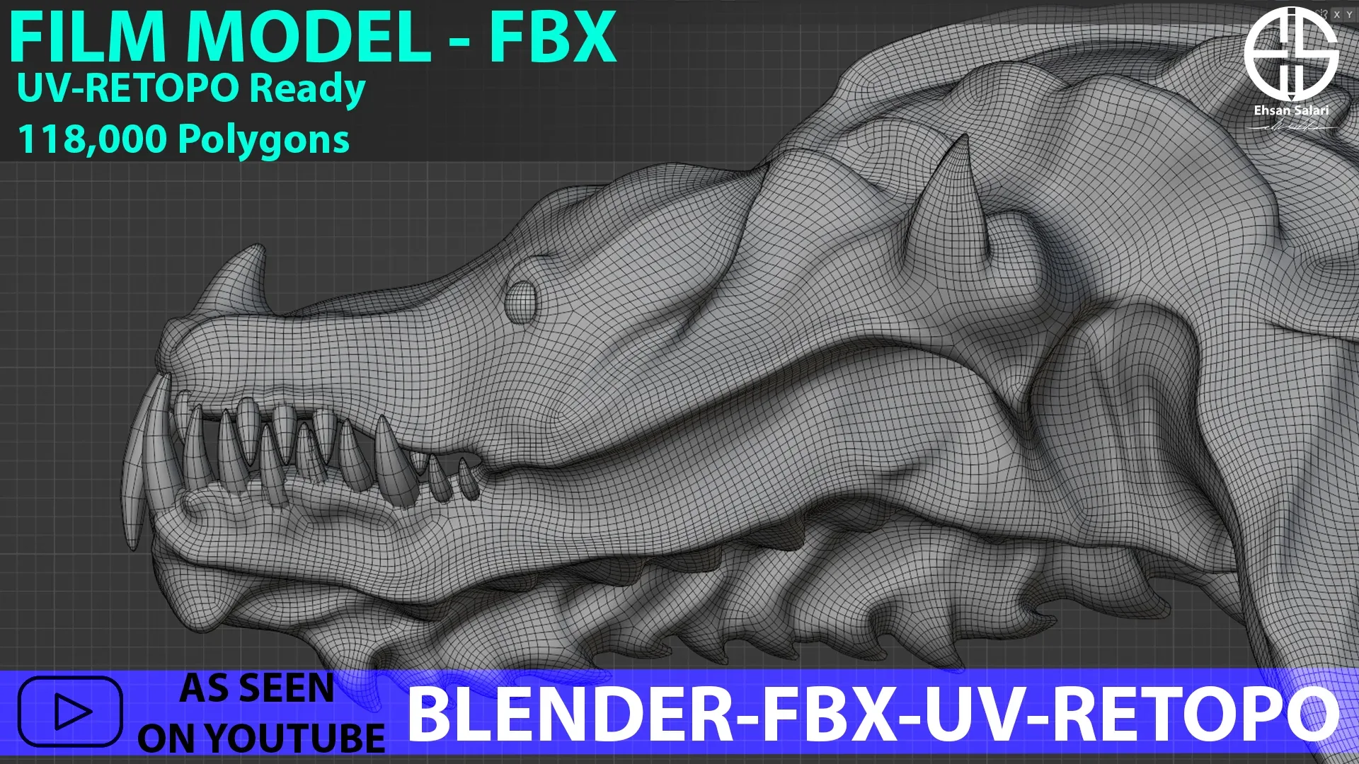 Creature-Dragon-Creature Model Ready - ZBrush & Blender  Animal Anatomy-Fish