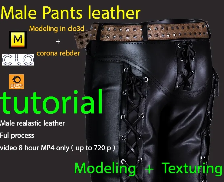 This tutorial is a full process of making a leather pant in clo3d,MD   and then rendering in Corona and how i put the light and then render.