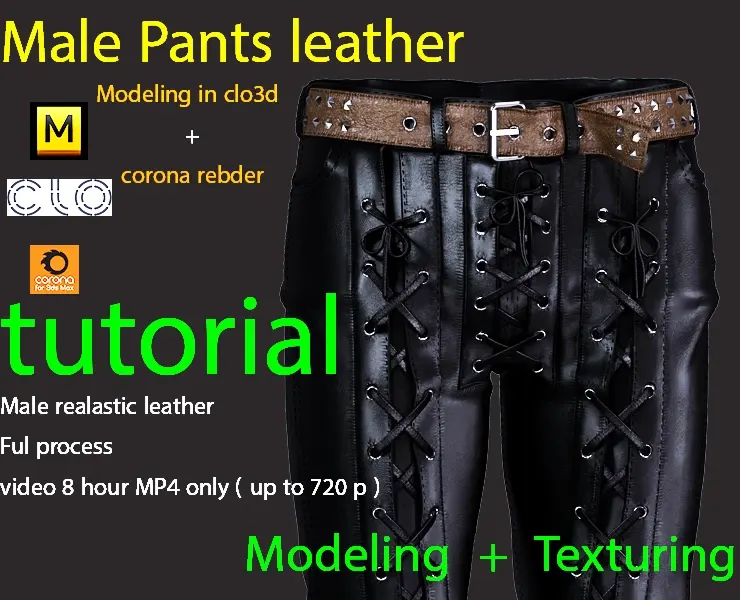 This tutorial is a full process of making a leather pant in clo3d,MD   and then rendering in Corona and how i put the light and then render.