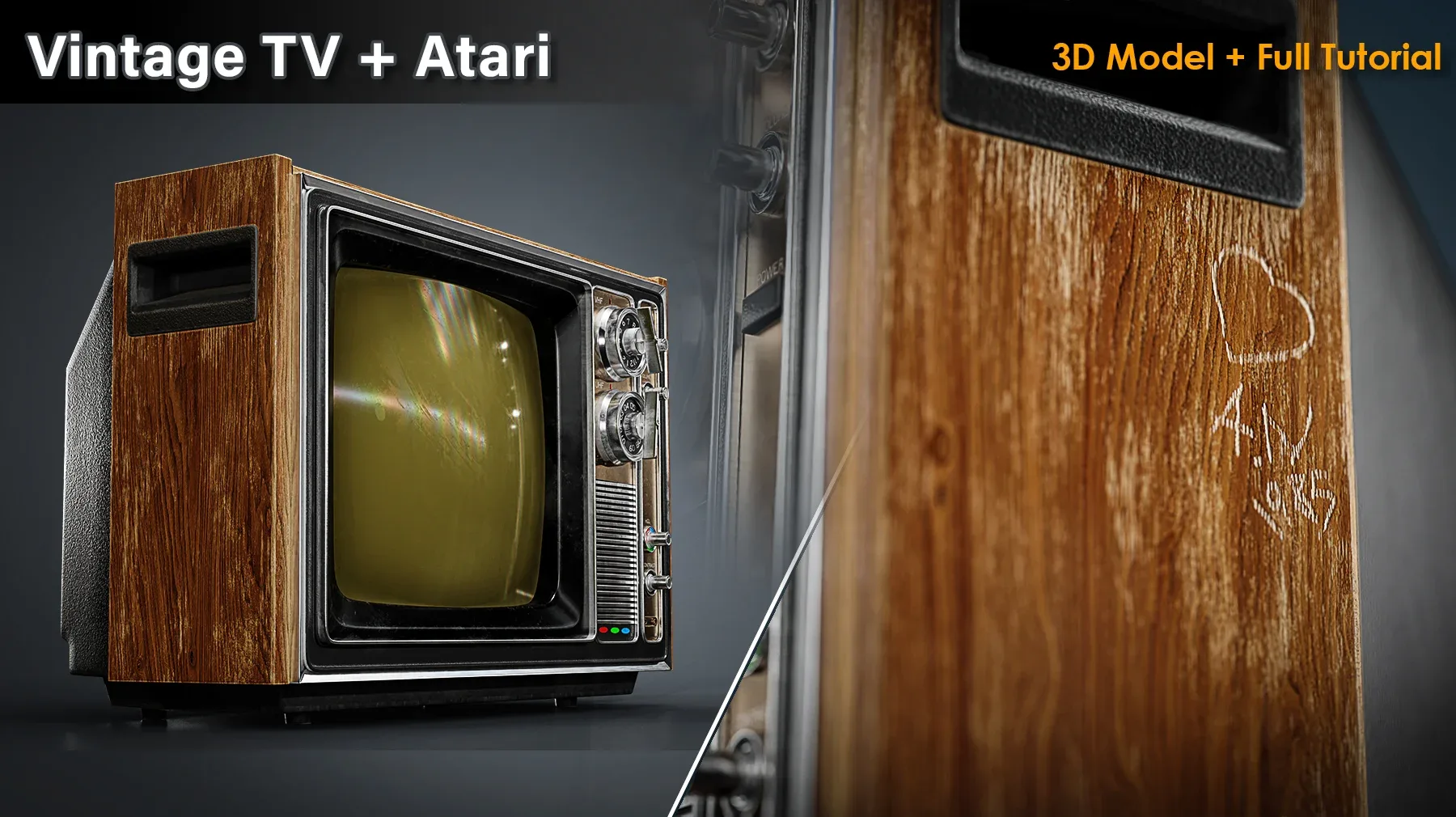 Vintage TV + Atari / 3D  Model + Full Tutorial