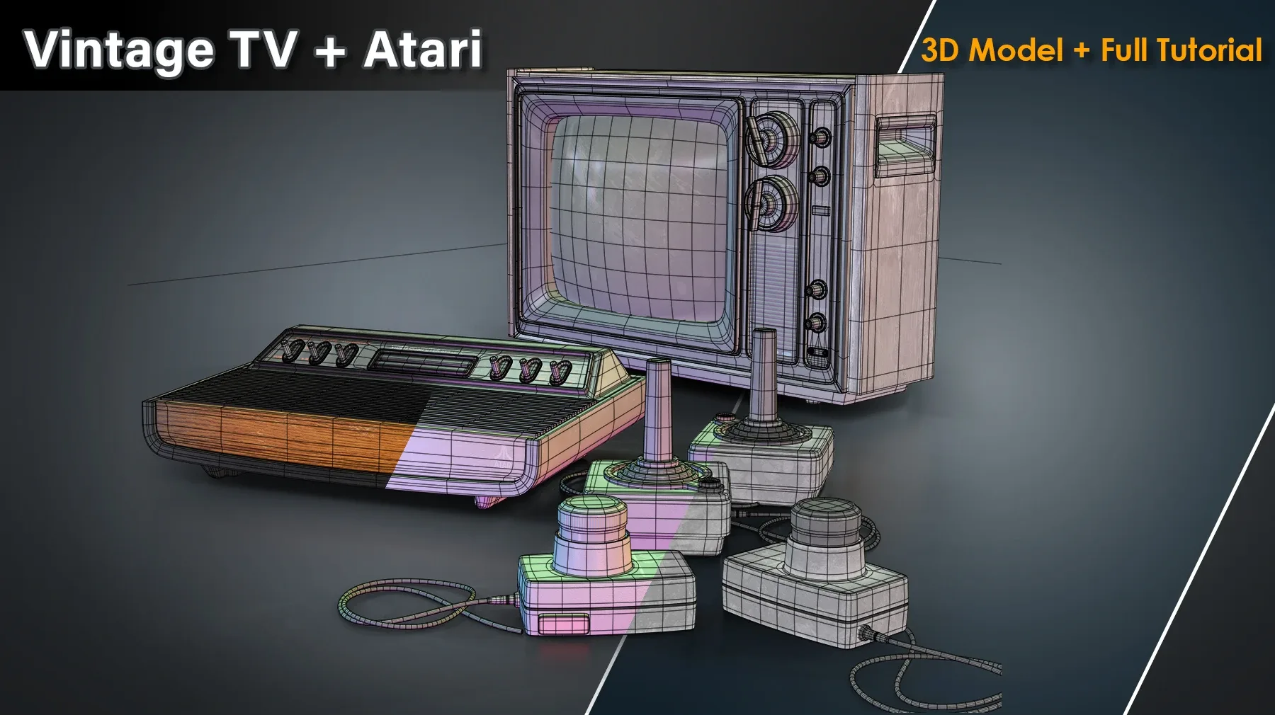 Vintage TV + Atari / 3D  Model + Full Tutorial