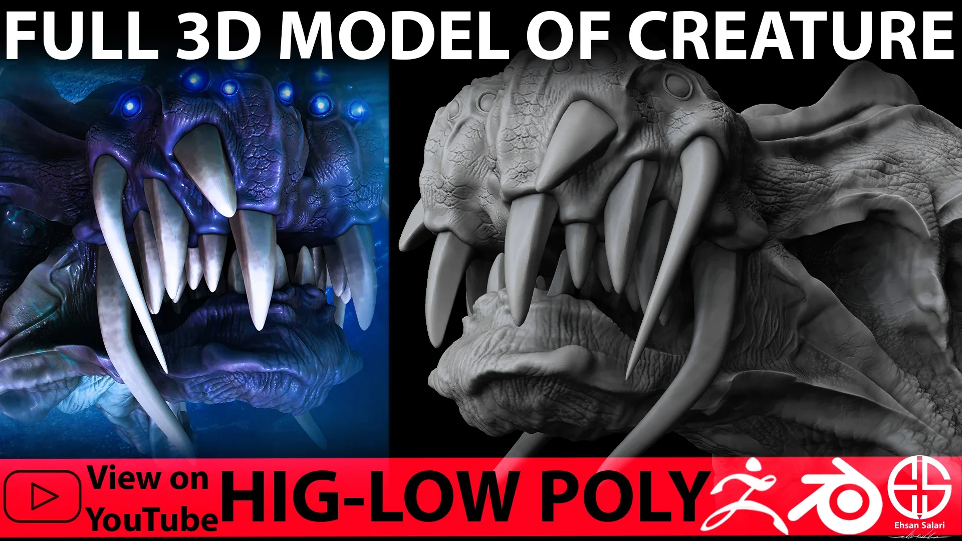 Full 3D Model Creature-Zbrush-Blender [ Film-Game-Animation ]